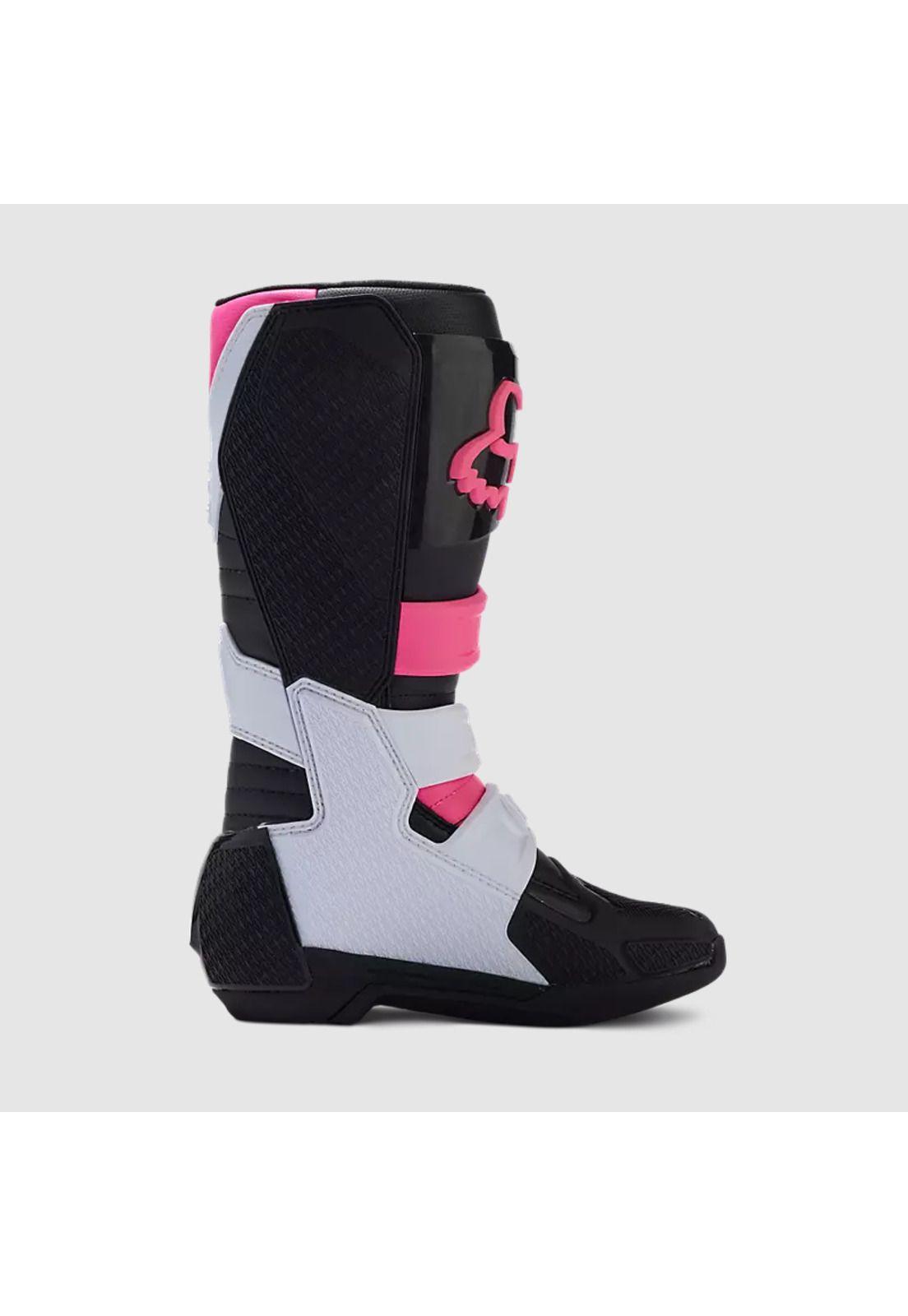 Botas Moto Mujer Comp Rosado/Blanco Fox-2