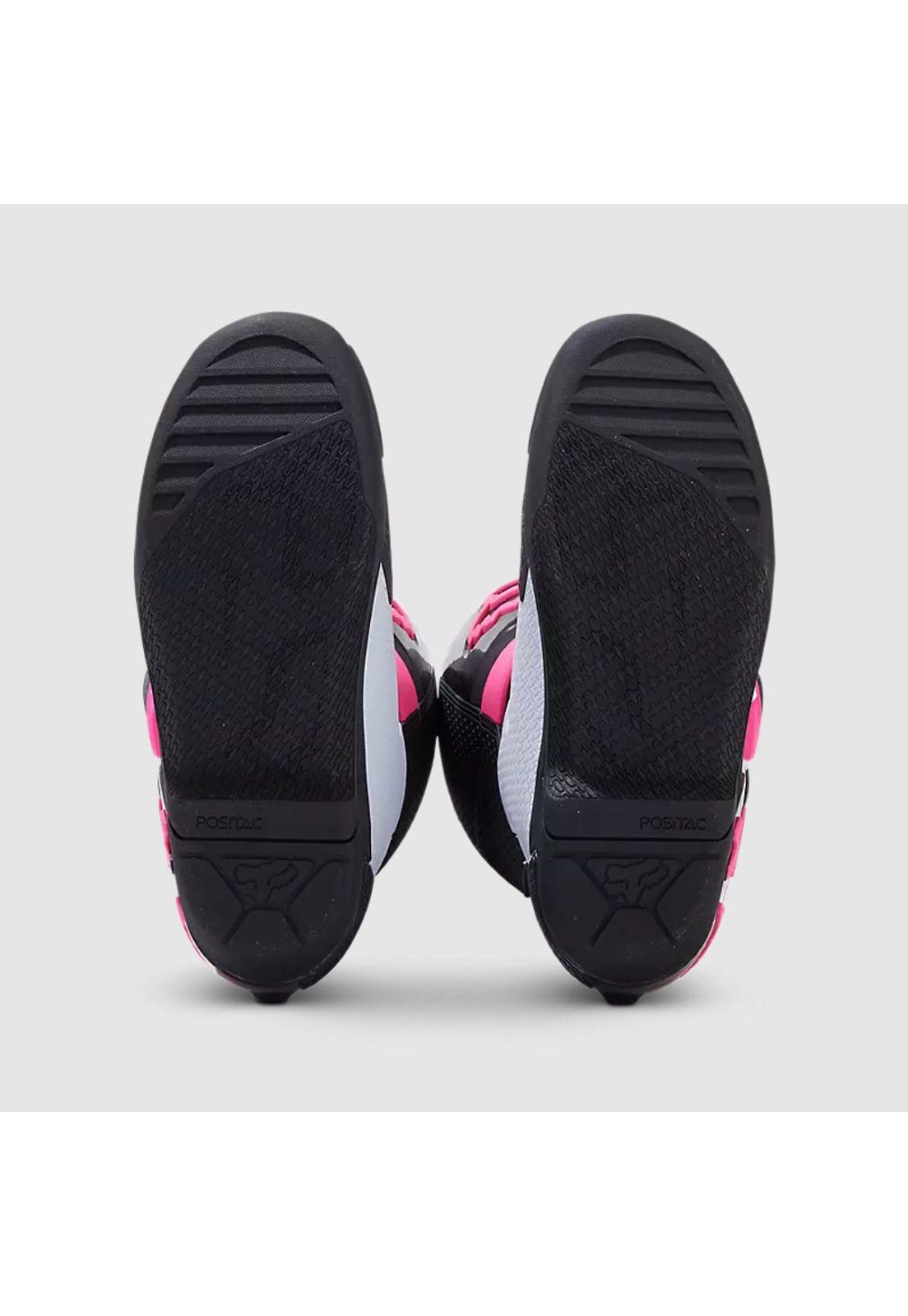 Botas Moto Mujer Comp Rosado/Blanco Fox-5