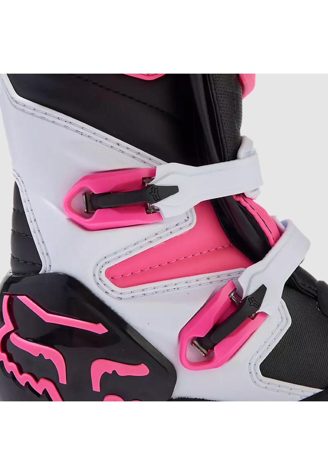 Botas Moto Mujer Comp Rosado/Blanco Fox-6