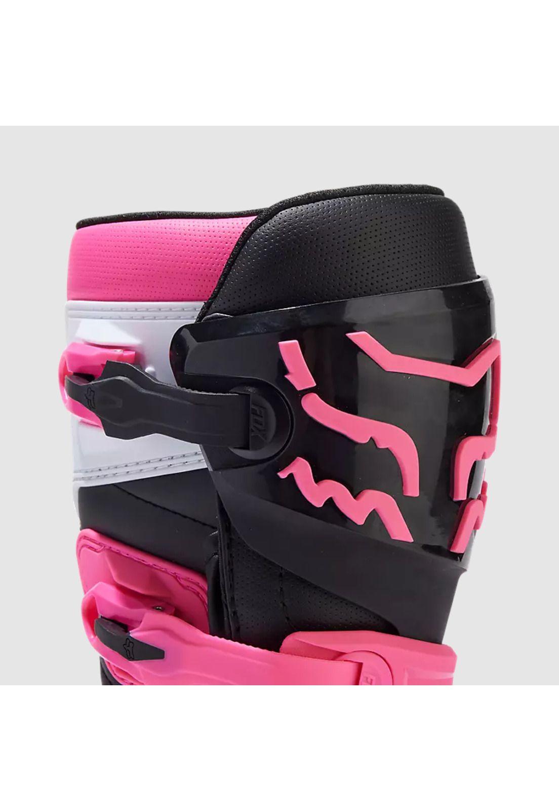 Botas Moto Mujer Comp Rosado/Blanco Fox-7