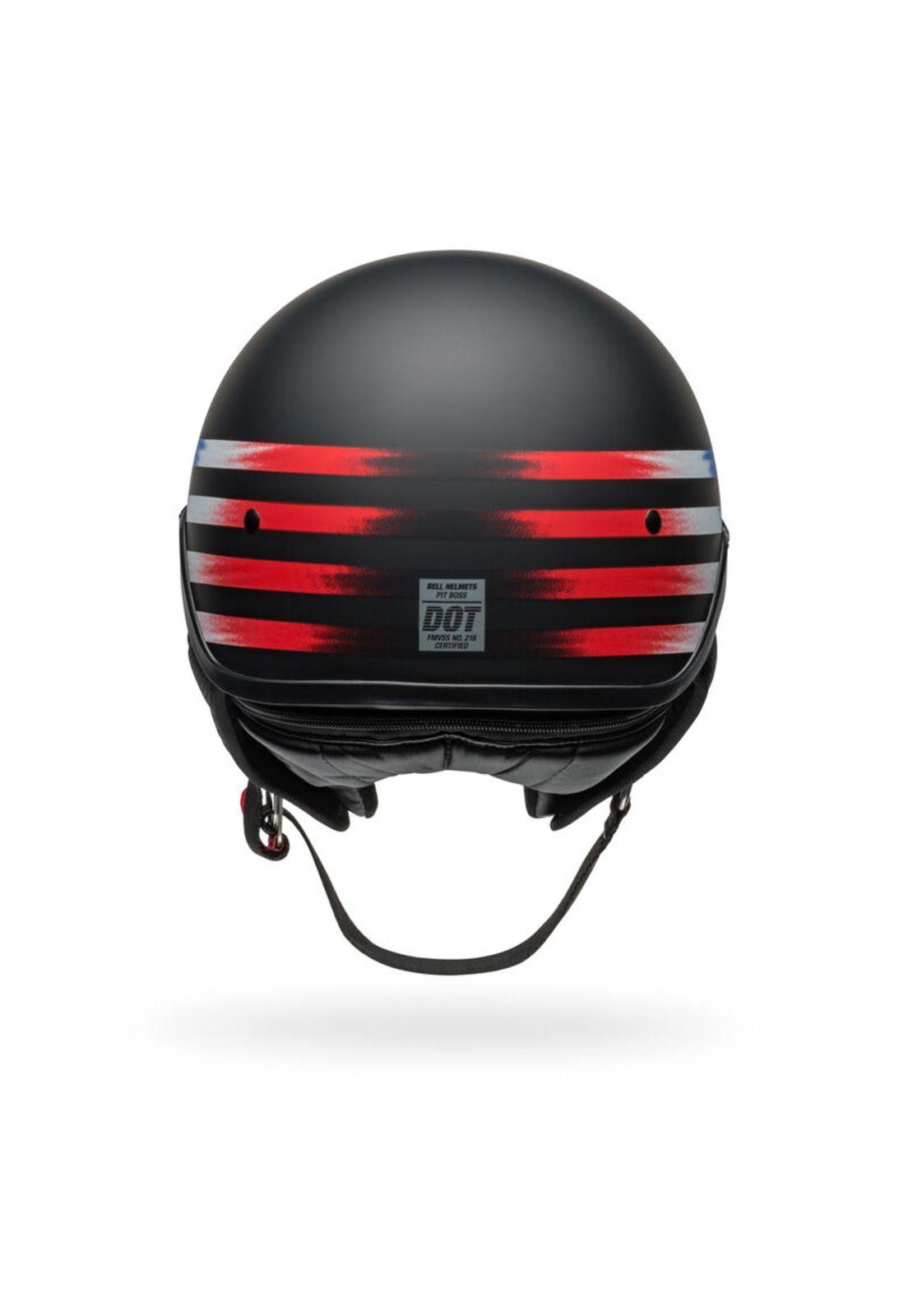 Casco Moto Calle Pit Boss Negro/Rojo Bell-6