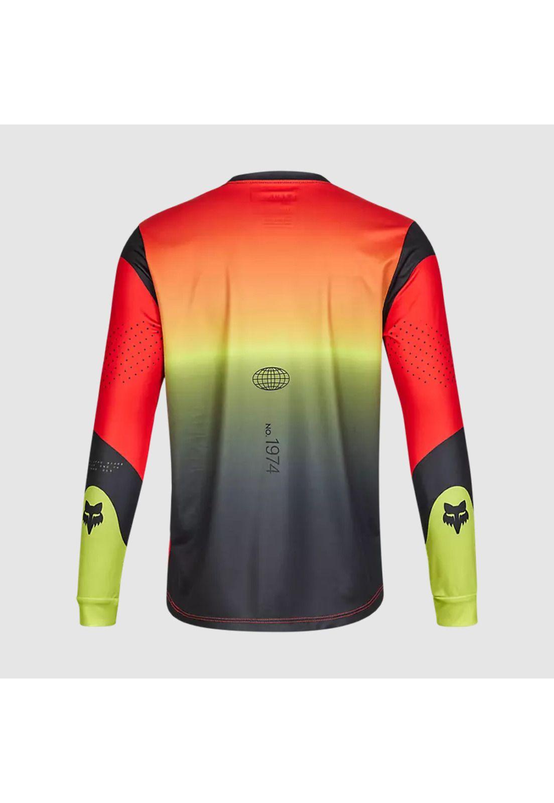 Polera Bicicleta Niño Ranger Revise Manga Larga Rojo/Amarillo Fox-1