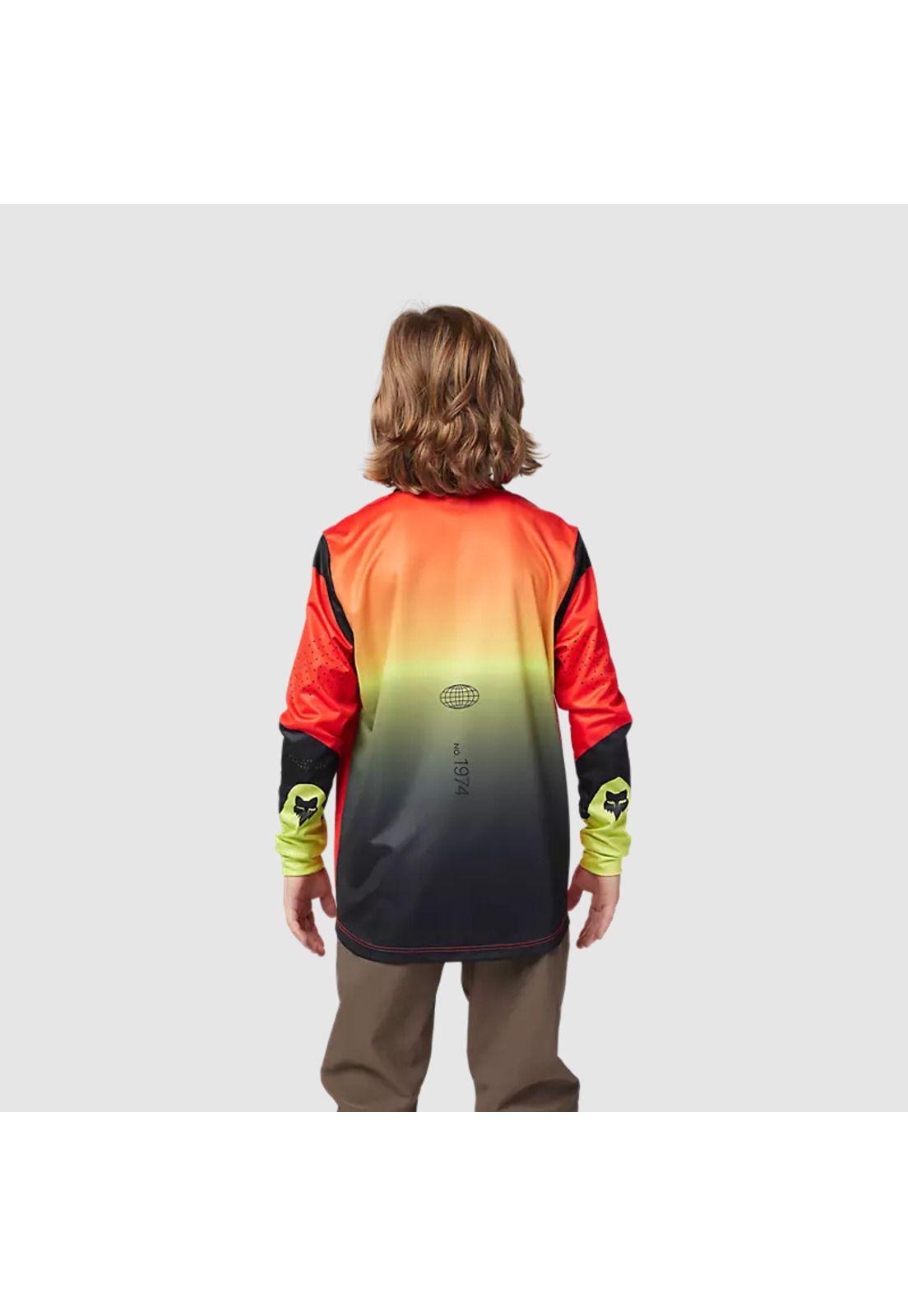 Polera Bicicleta Niño Ranger Revise Manga Larga Rojo/Amarillo Fox-3