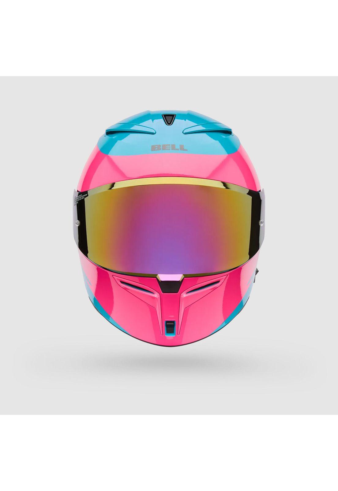 Casco Moto Calle Lithium Mips Plus Fluid Azul/Rosado Bell-1