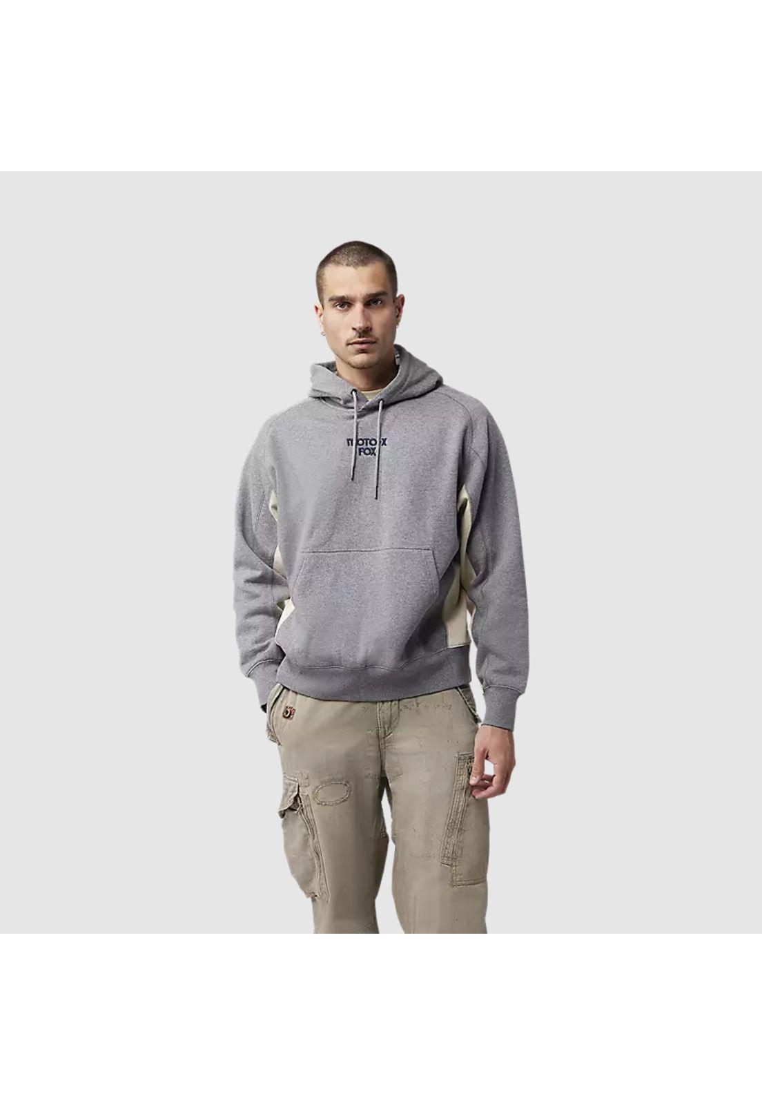 Poleron Lifestyle Moto-X Oversized Gris Fox-2