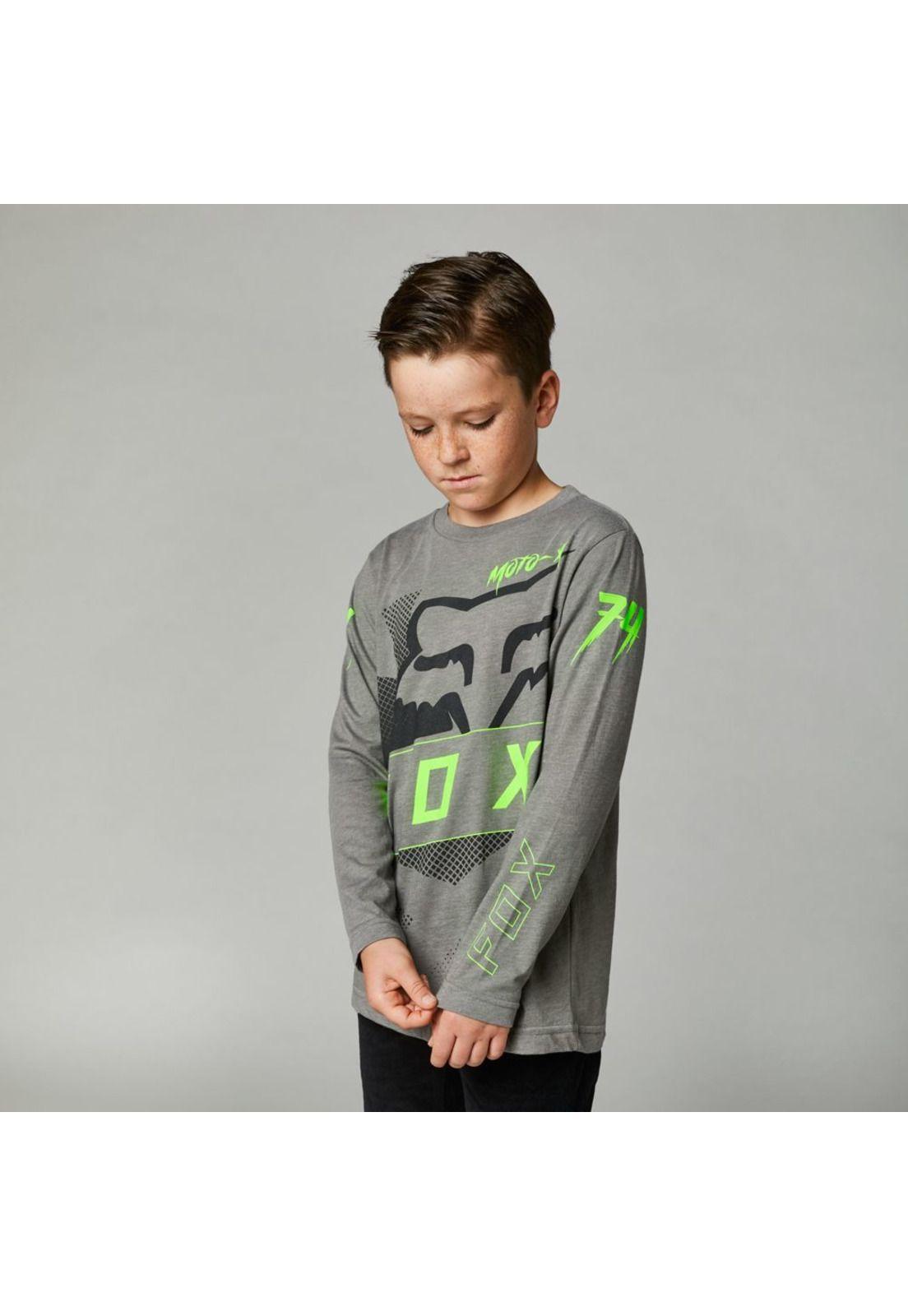 Polera Lifestyle Niño Manga Larga Riet Gris Fox-2