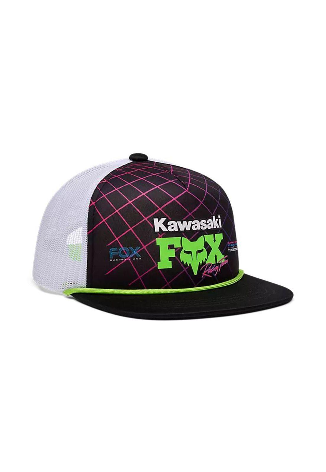 Gorro Jockey Lifestyle Niño Fox x Kawasaki Negro Fox-2
