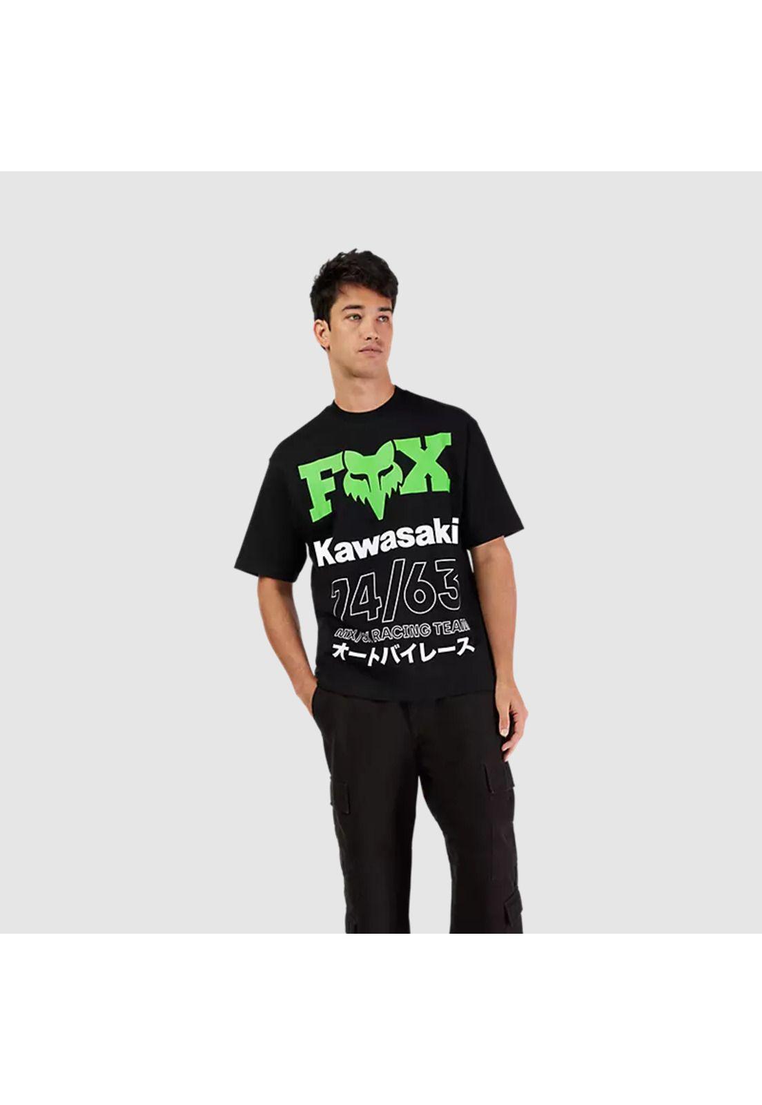 Polera Oversize Lifestyle Kawasaki Negro Fox-2