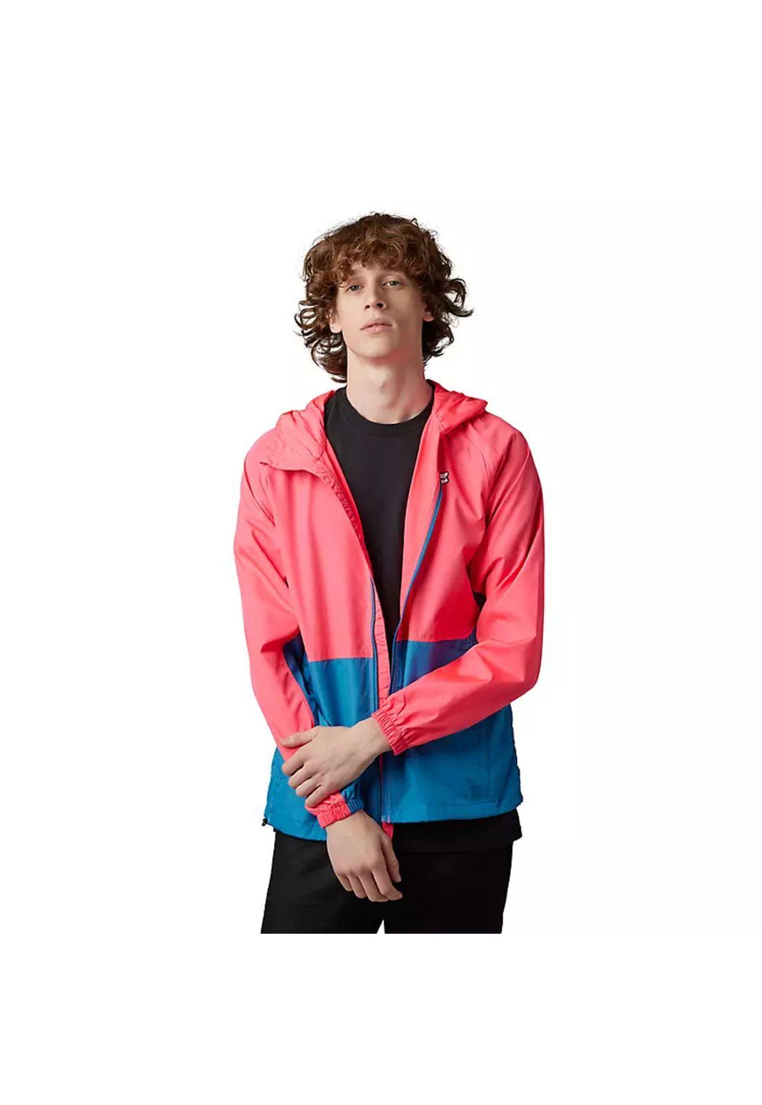 Chaqueta Cortavientos Lifestyle Title Sponsor Rosado/Celeste Fox-0