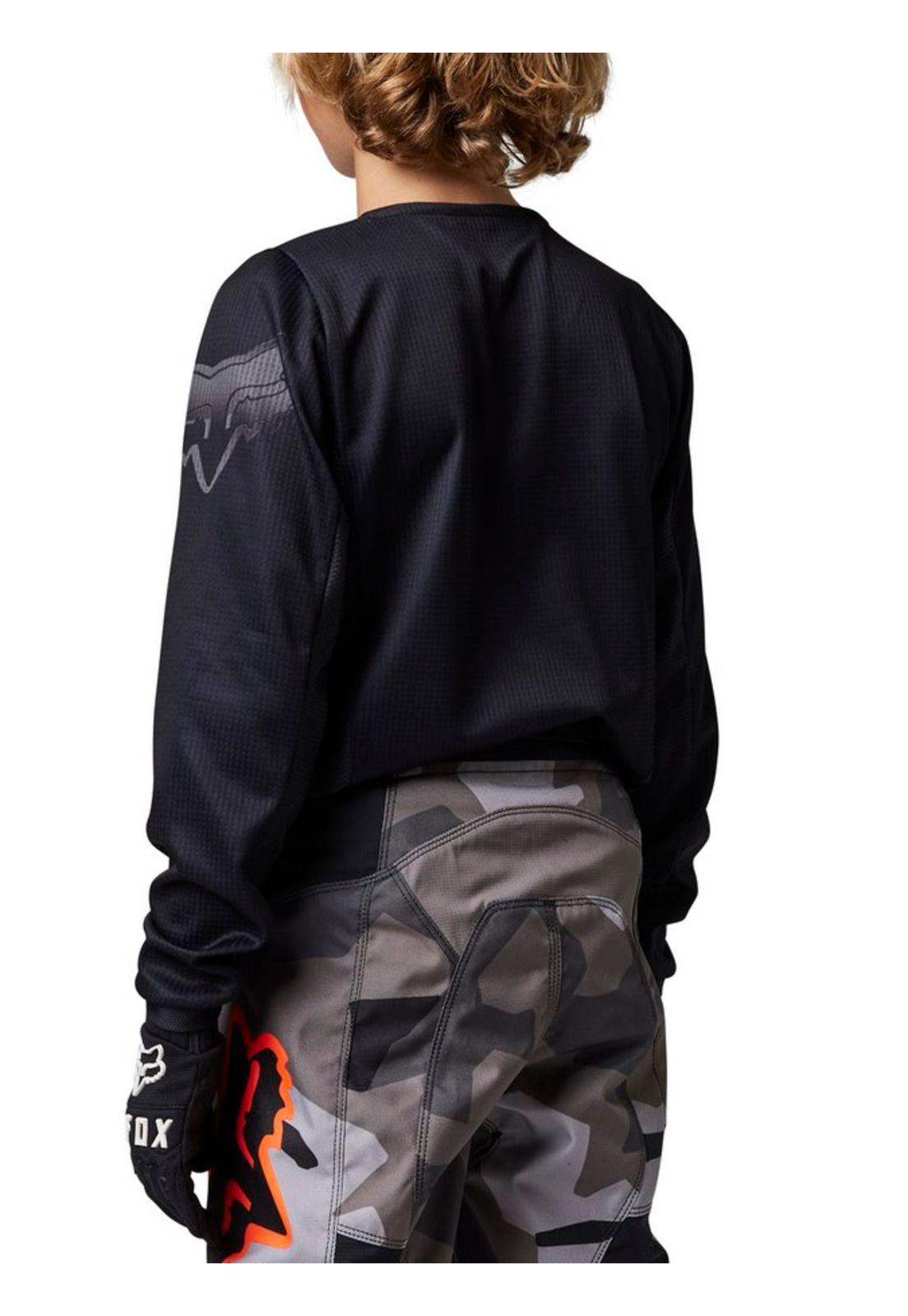 Polera Moto Infantil Blackout Negro Fox-1