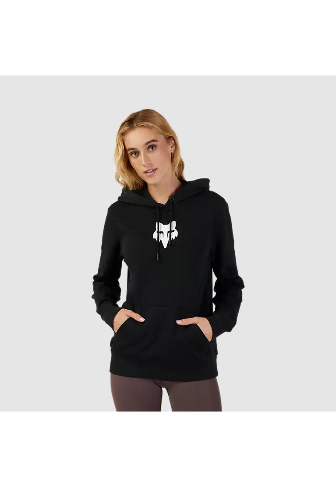 Poleron Lifestyle Mujer Canguro Fox Head Negro Fox-4