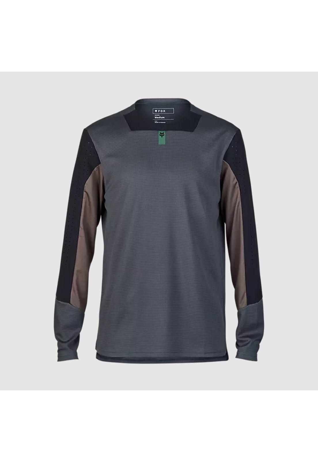 Polera Bicicleta Defend Manga Larga Gris Fox-0