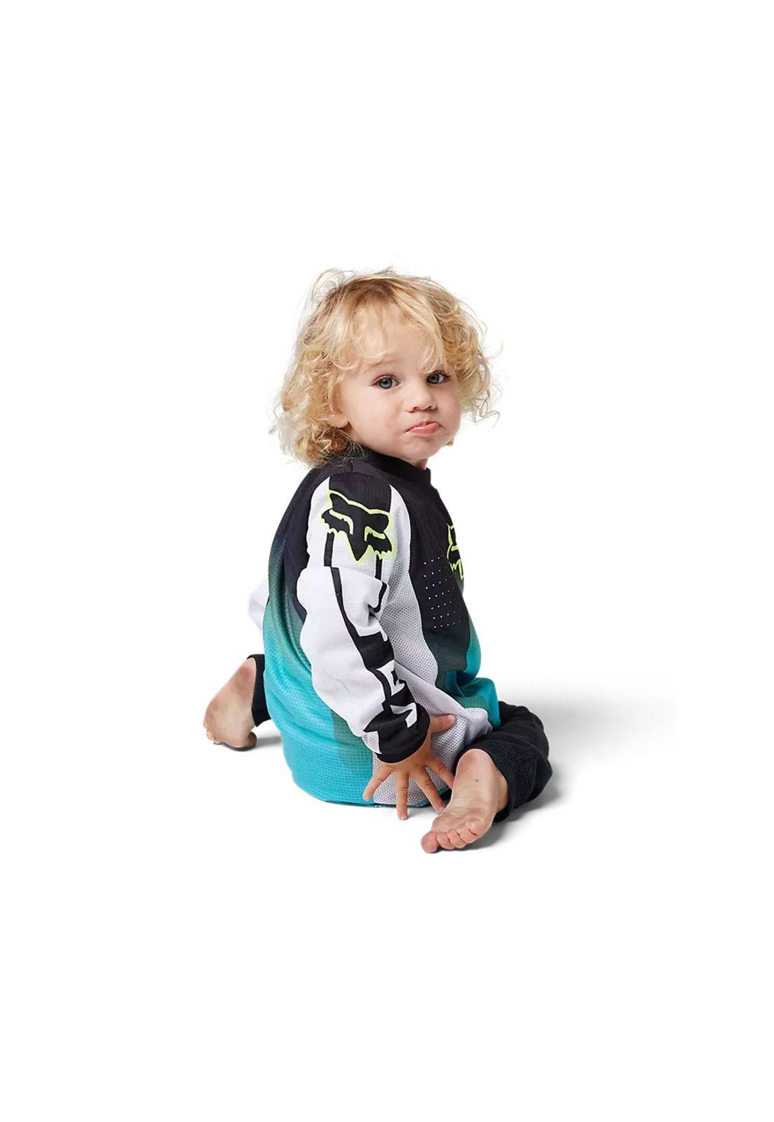 Polera Moto Infantil 180 Leed Celeste Fox-4
