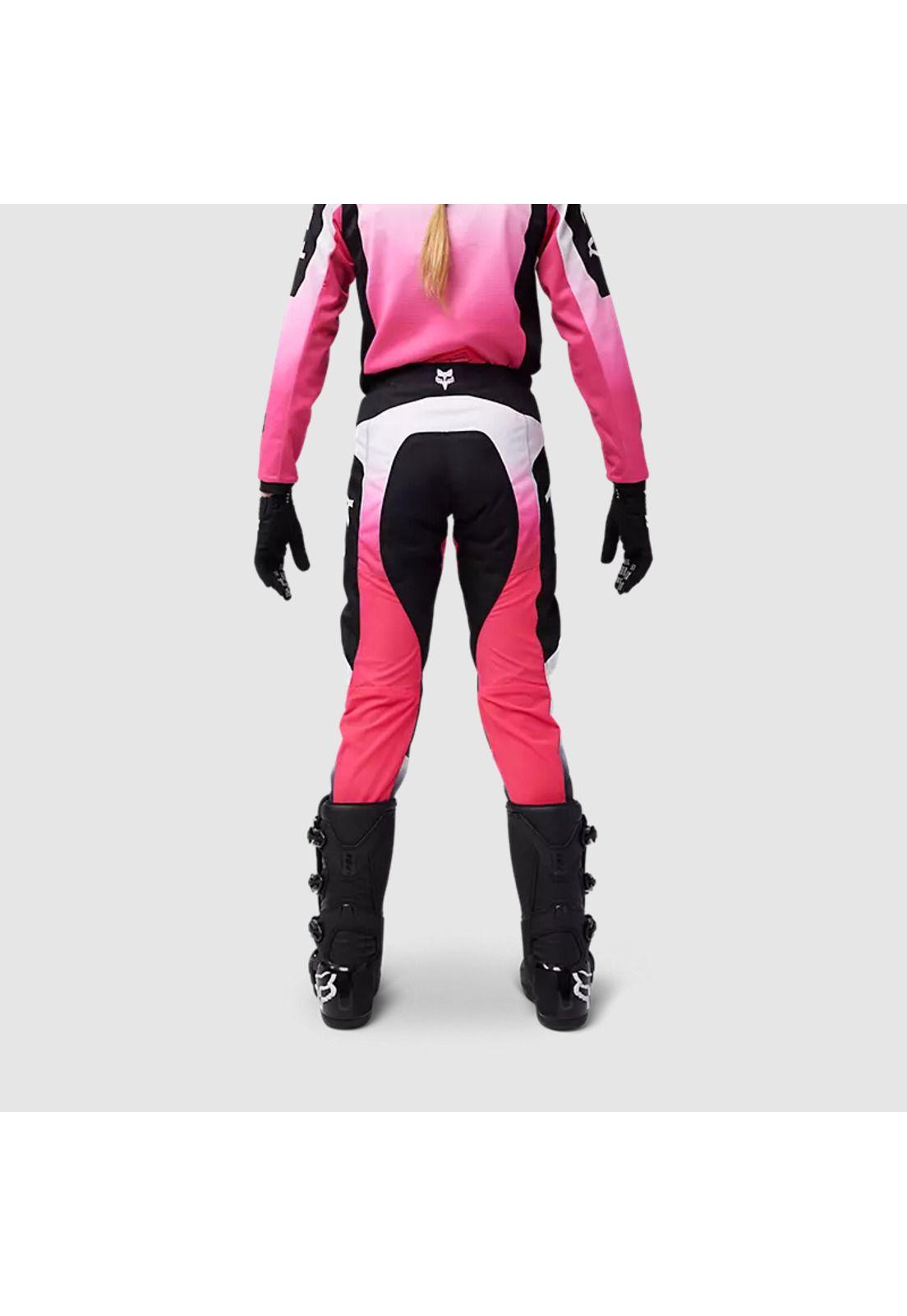 Pantalon Moto Niña 180 Lean Rosado/Negro Fox-3