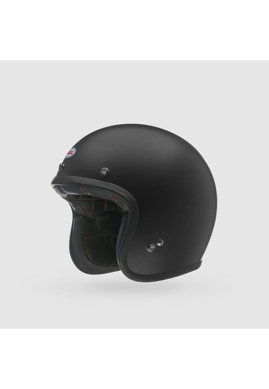 Casco Moto Calle Custom 500 Solid Negro Mate Bell-2