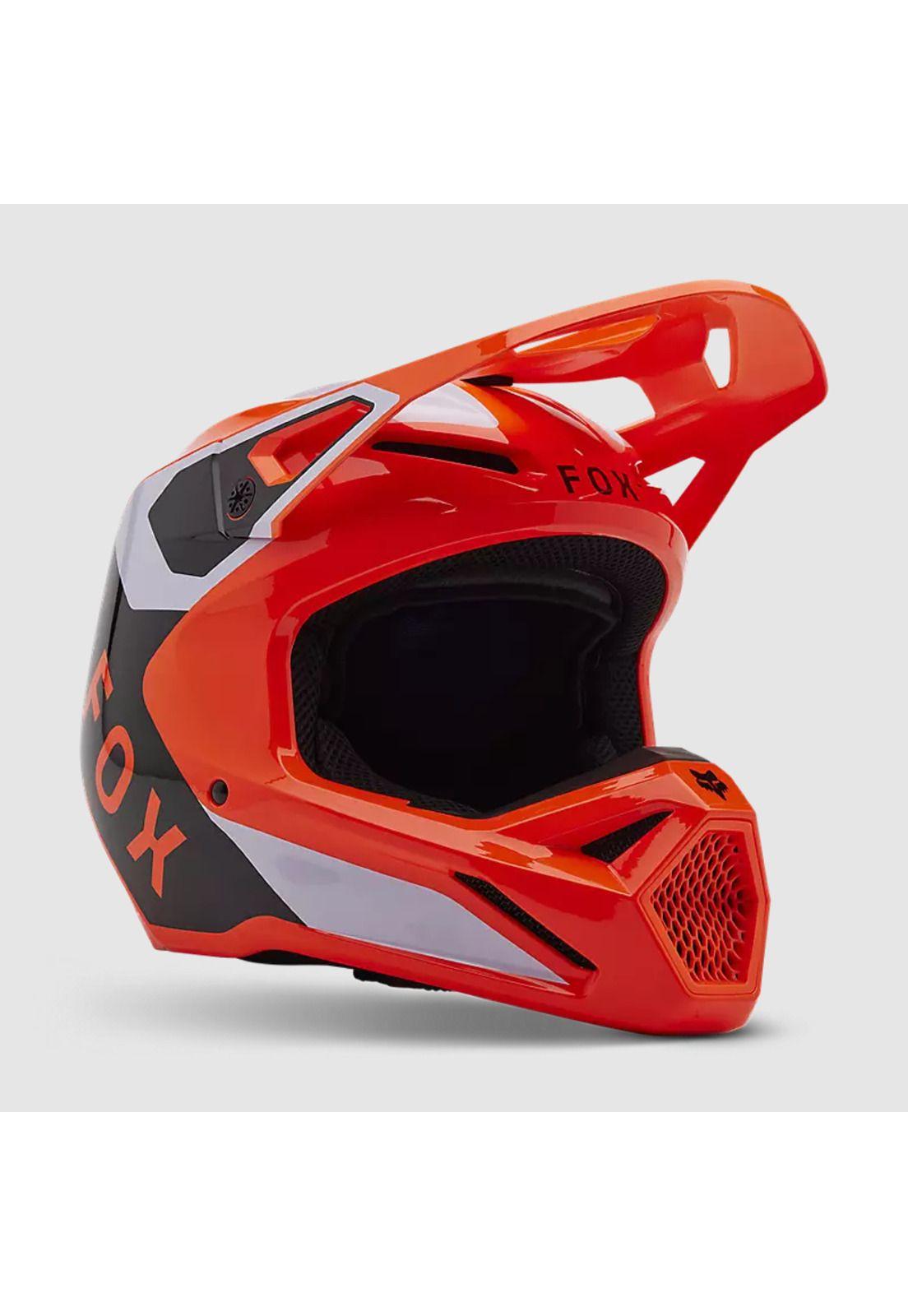 Casco Moto Niño V1 Lean Naranjo Fox-0