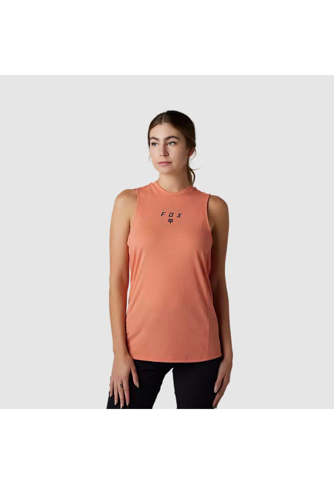 Polera Bicicleta Mujer Ranger Drirelease® Sin Mangas Salmon Fox-1