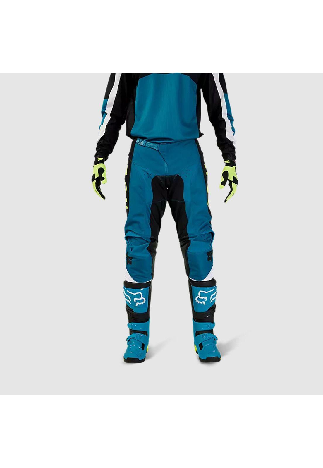 Pantalon Moto 180 Nitro Azul Petroleo Fox-2