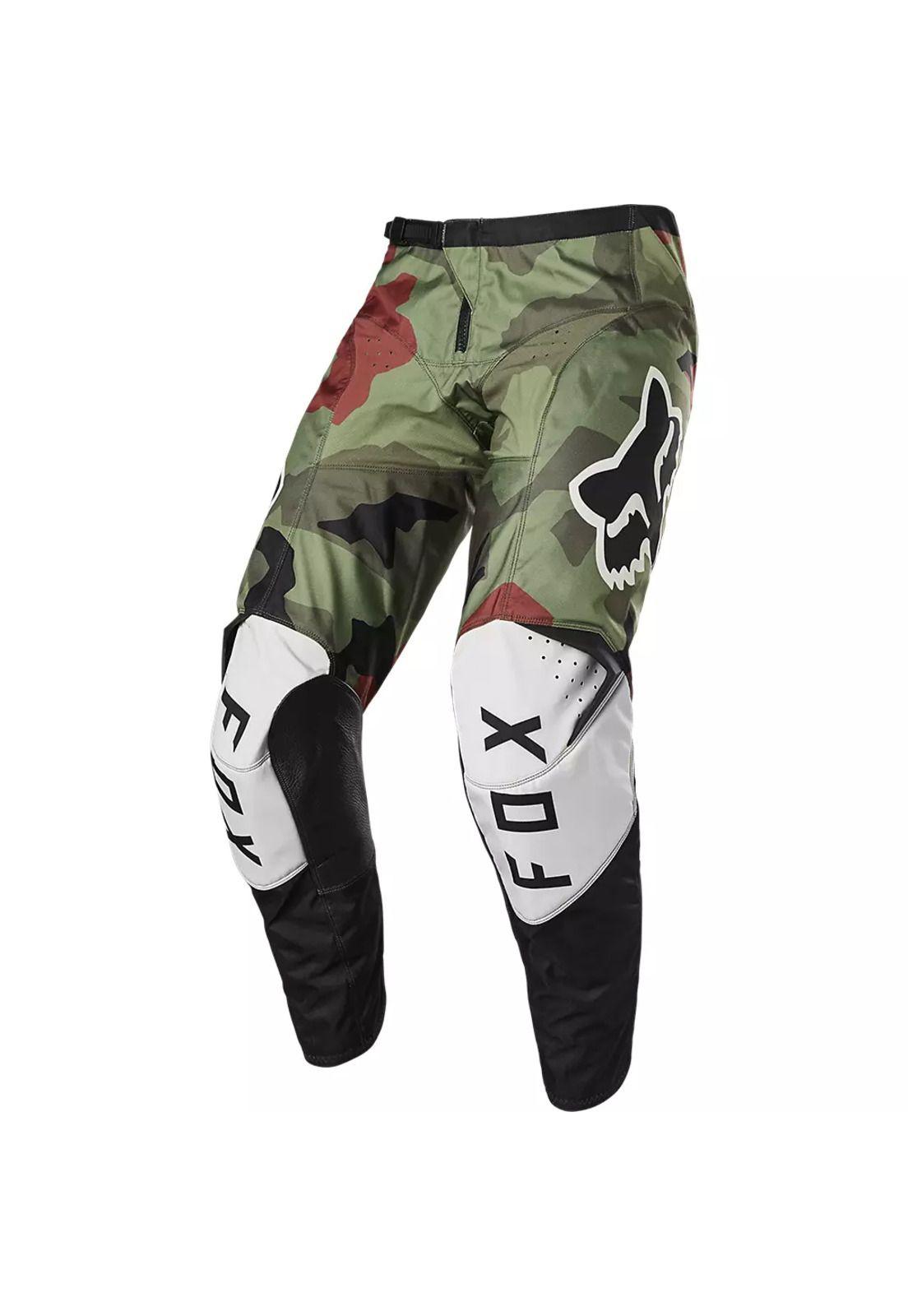 Pantalon Moto Niño 180 BNKR Camo Verde Fox-1