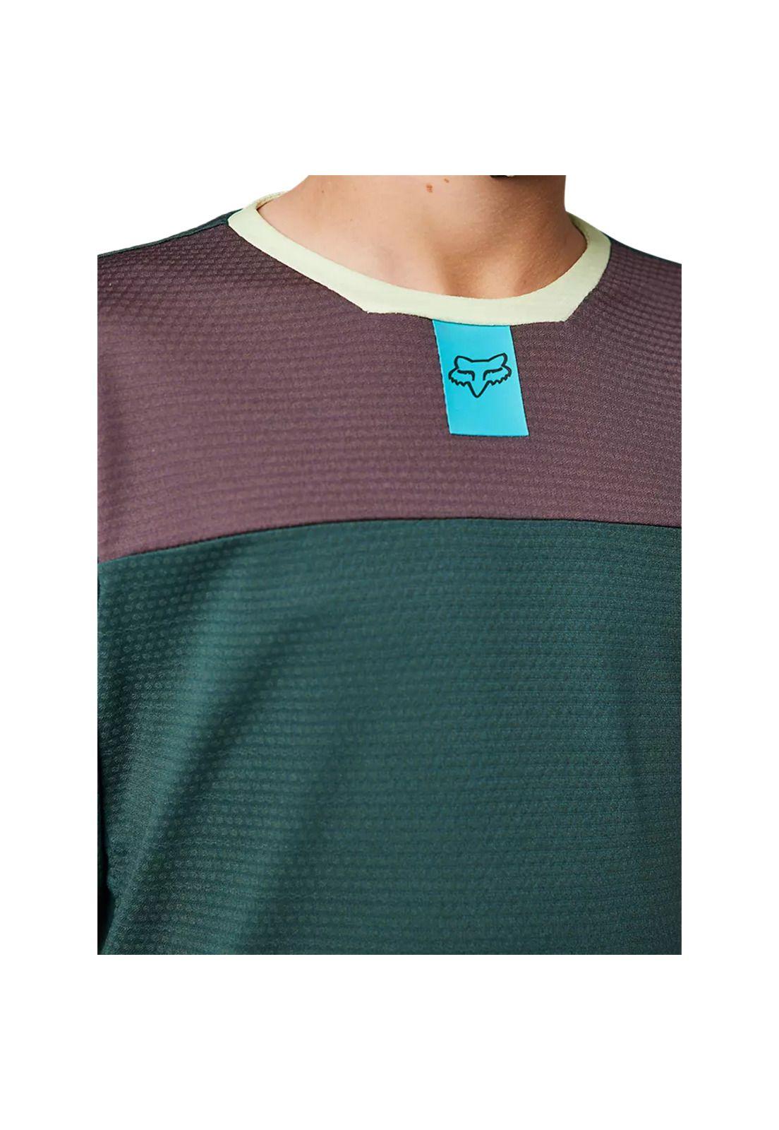 Polera Bicicleta Niño Defend Manga Larga Esmeralda Fox-3