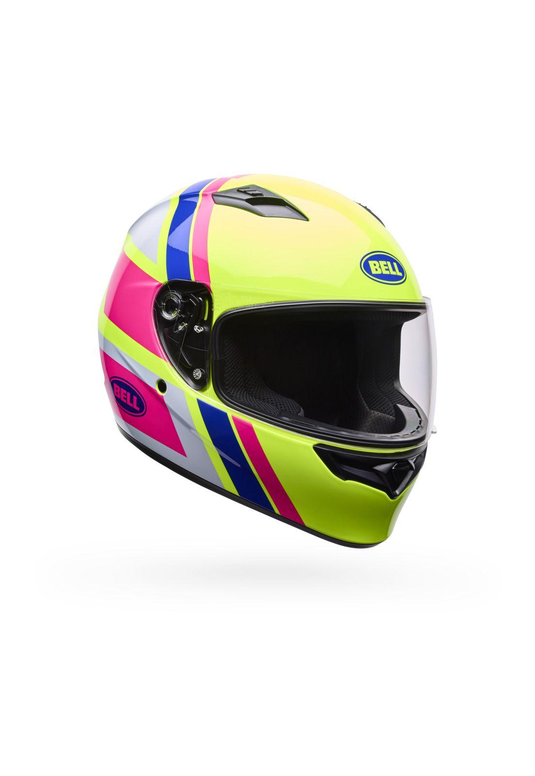 Casco Moto Qualifier Chasm Amarillo/Rosado Bell-0