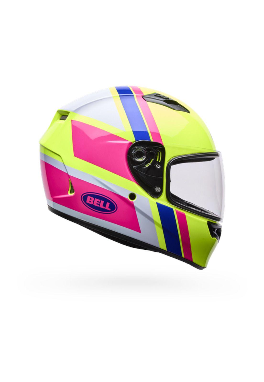 Casco Moto Qualifier Chasm Amarillo/Rosado Bell-1