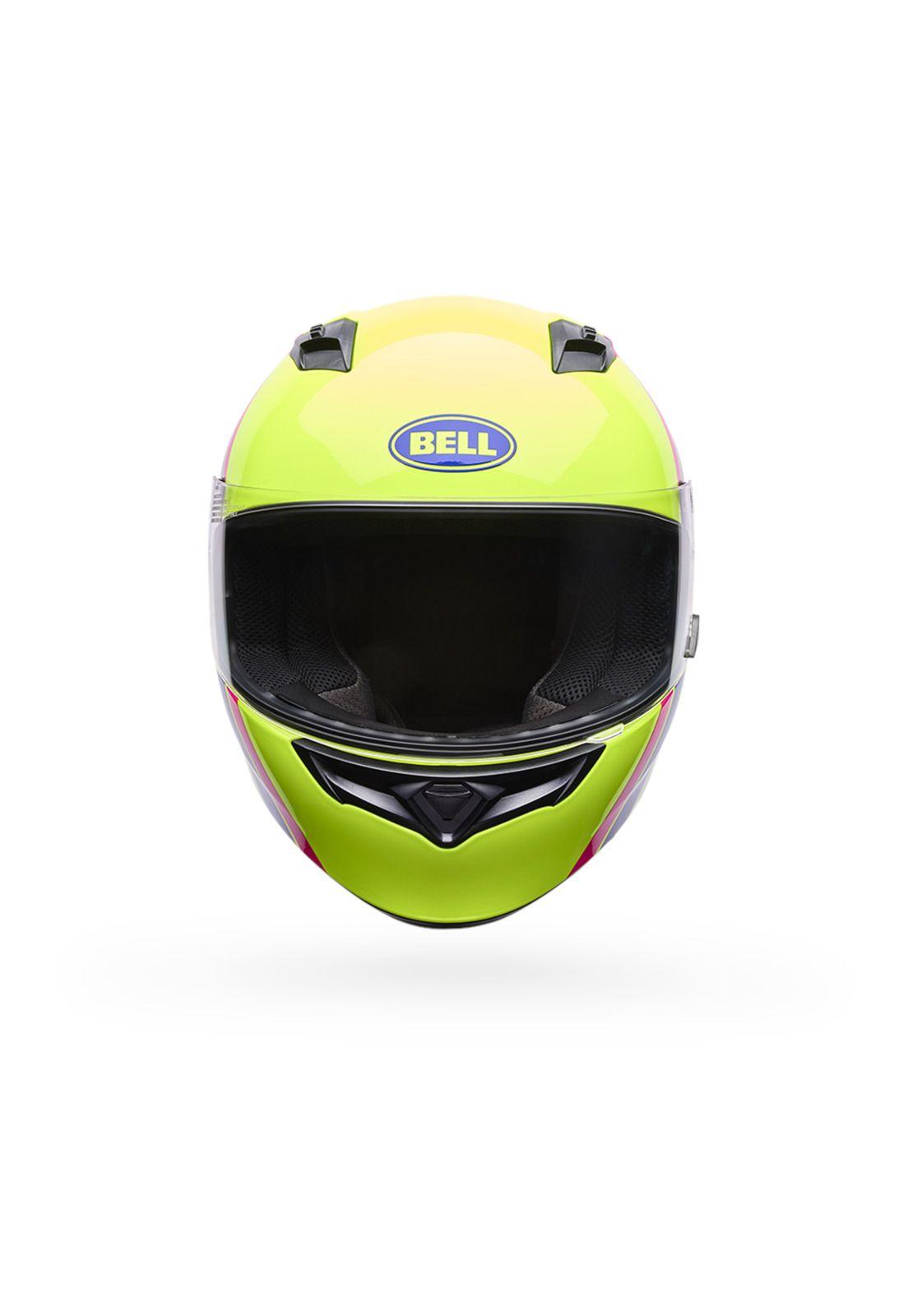 Casco Moto Qualifier Chasm Amarillo/Rosado Bell-2
