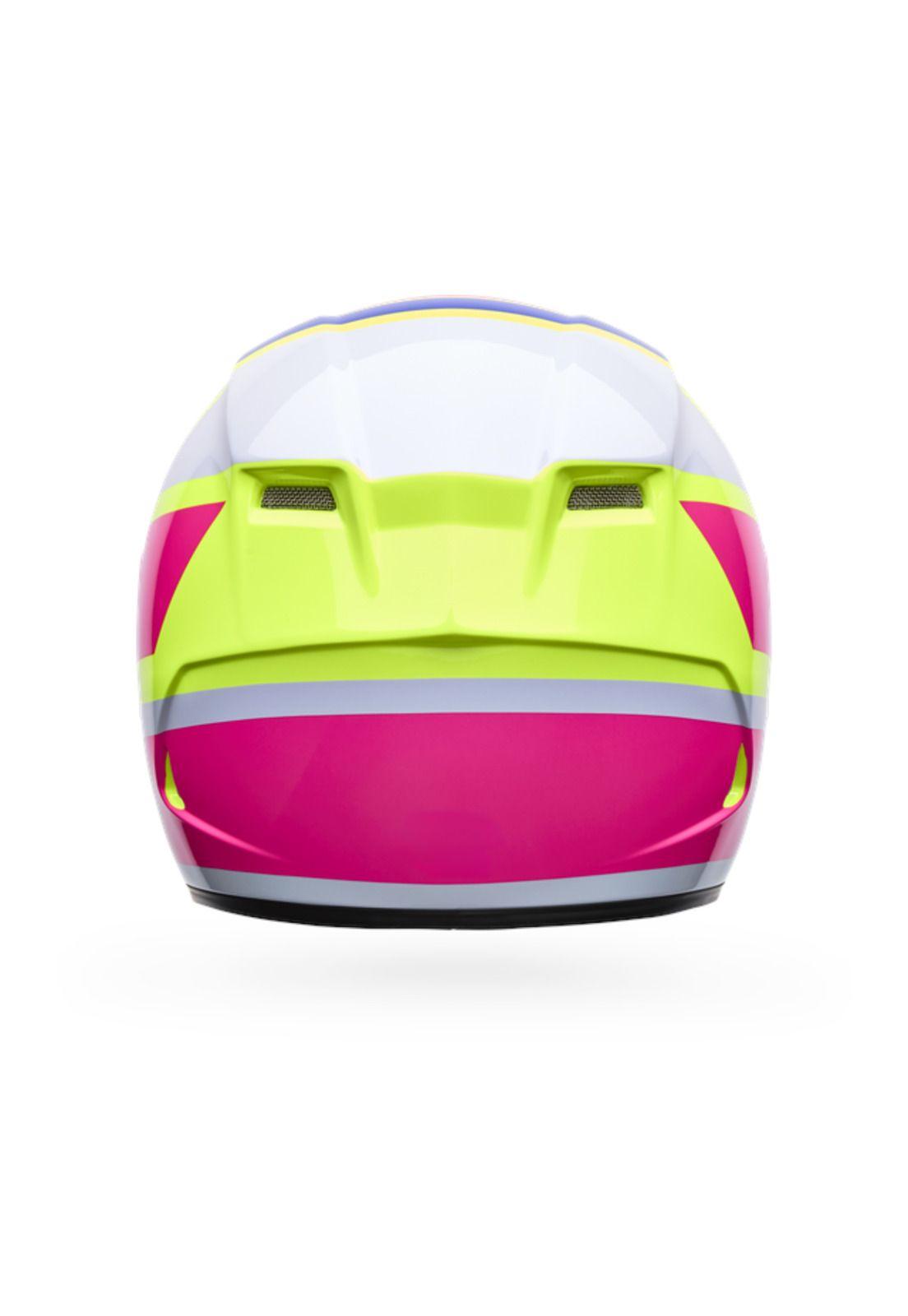 Casco Moto Qualifier Chasm Amarillo/Rosado Bell-3