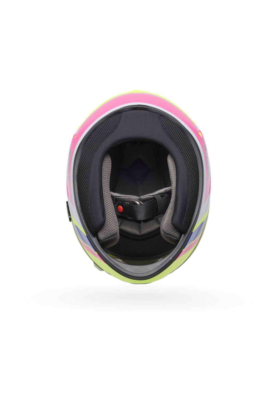 Casco Moto Qualifier Chasm Amarillo/Rosado Bell-4