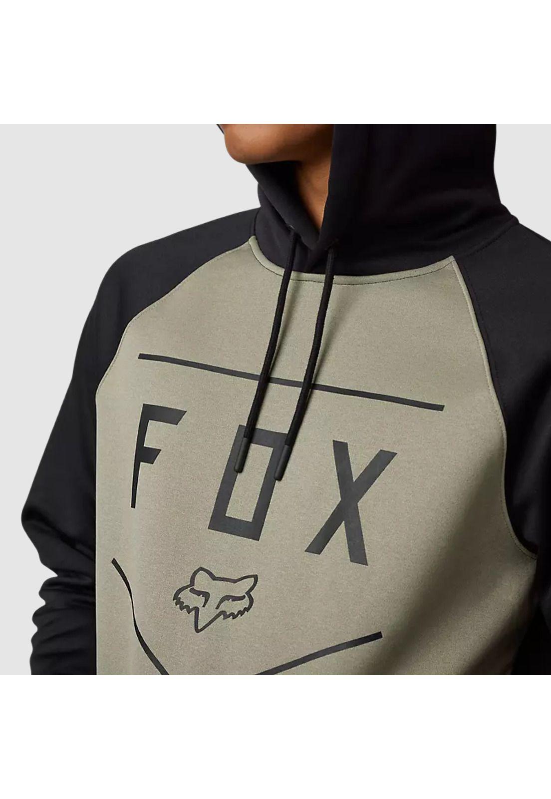 Poleron Lifestyle Pullover Shield con Capucha Negro/Cafe Fox-2