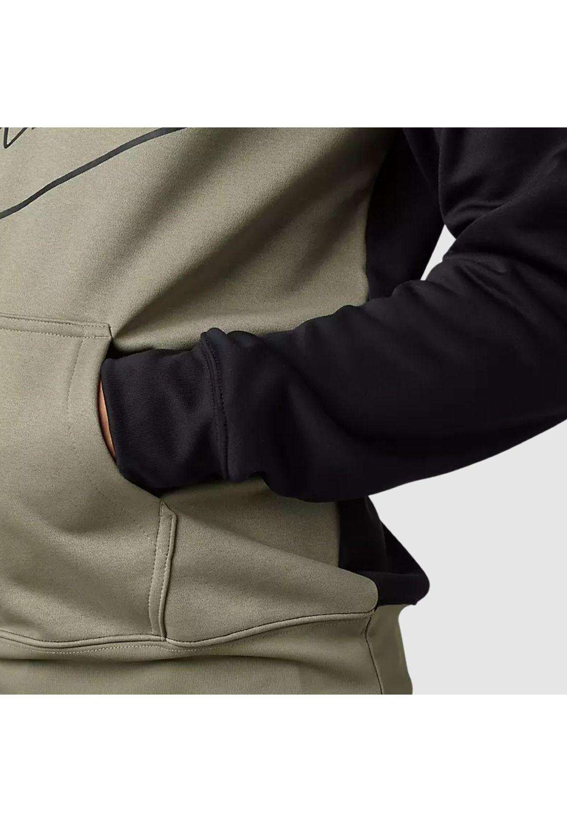 Poleron Lifestyle Pullover Shield con Capucha Negro/Cafe Fox-3