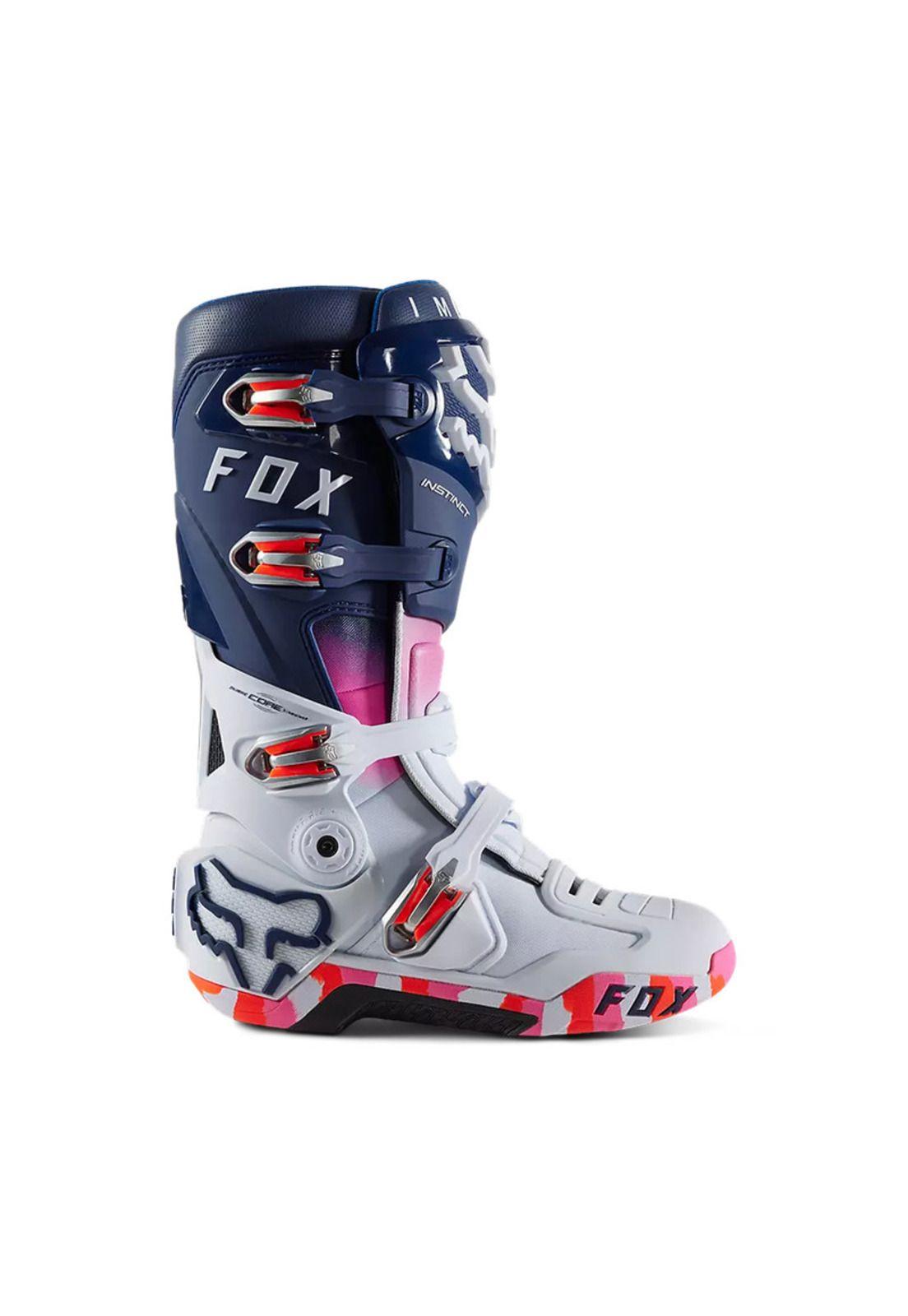 Botas Moto Instinct Ryvr Edicion Limitada Blanco/Azul/Rosado Fox-1