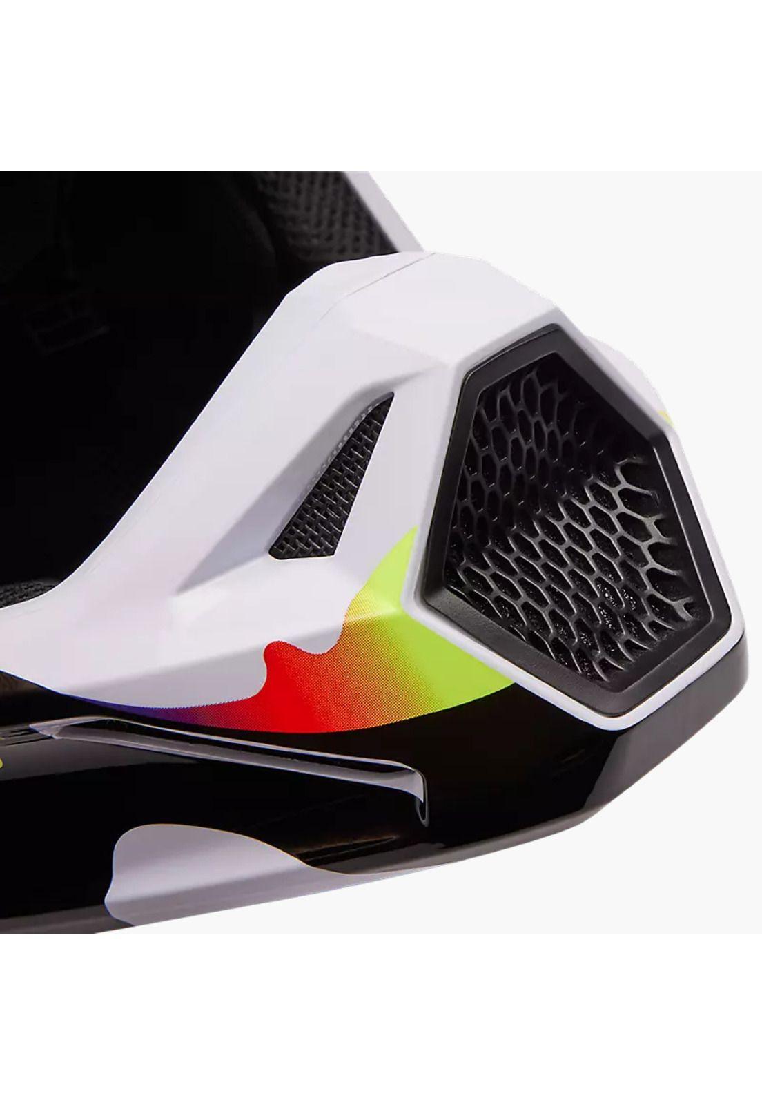Casco Moto V1 Kozmik Negro/Blanco Fox-7
