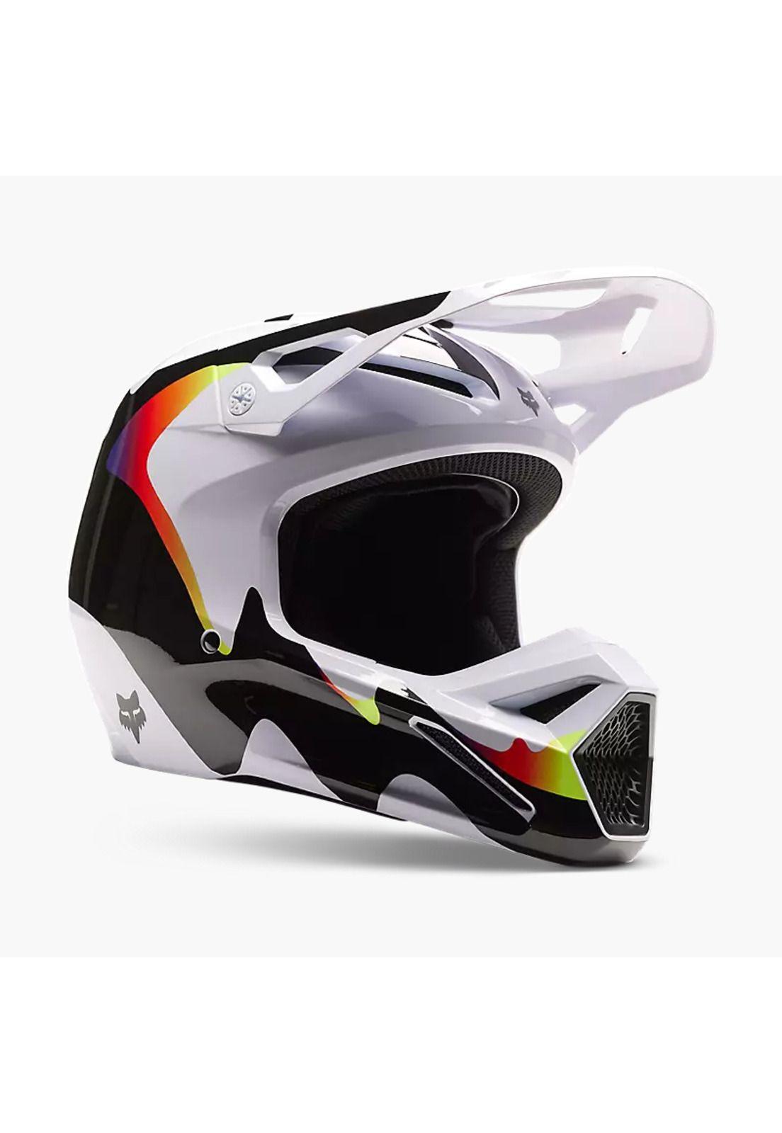 Casco Moto V1 Kozmik Negro/Blanco Fox-0