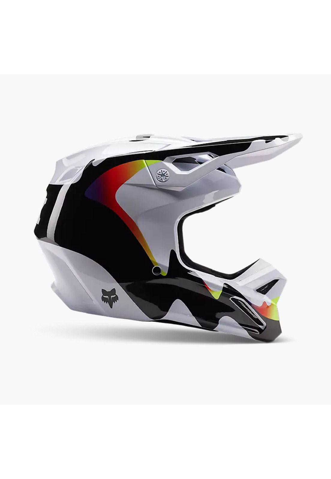 Casco Moto V1 Kozmik Negro/Blanco Fox-1