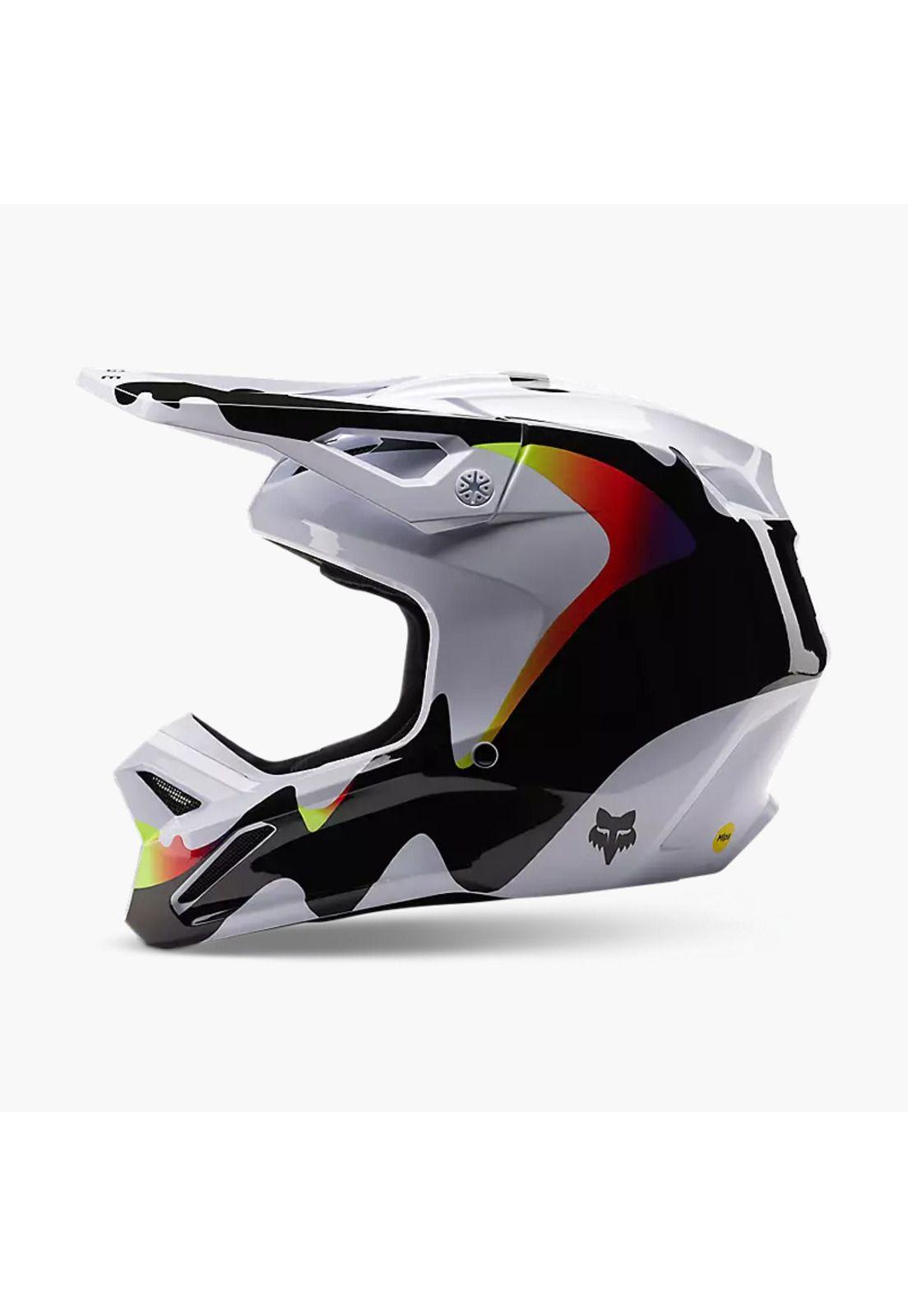 Casco Moto V1 Kozmik Negro/Blanco Fox-2
