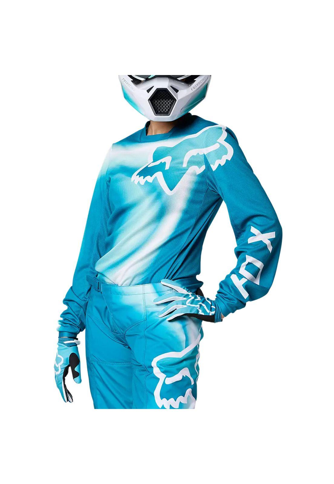 Polera Moto Mujer 180 Toxsyk Celeste Fox-1