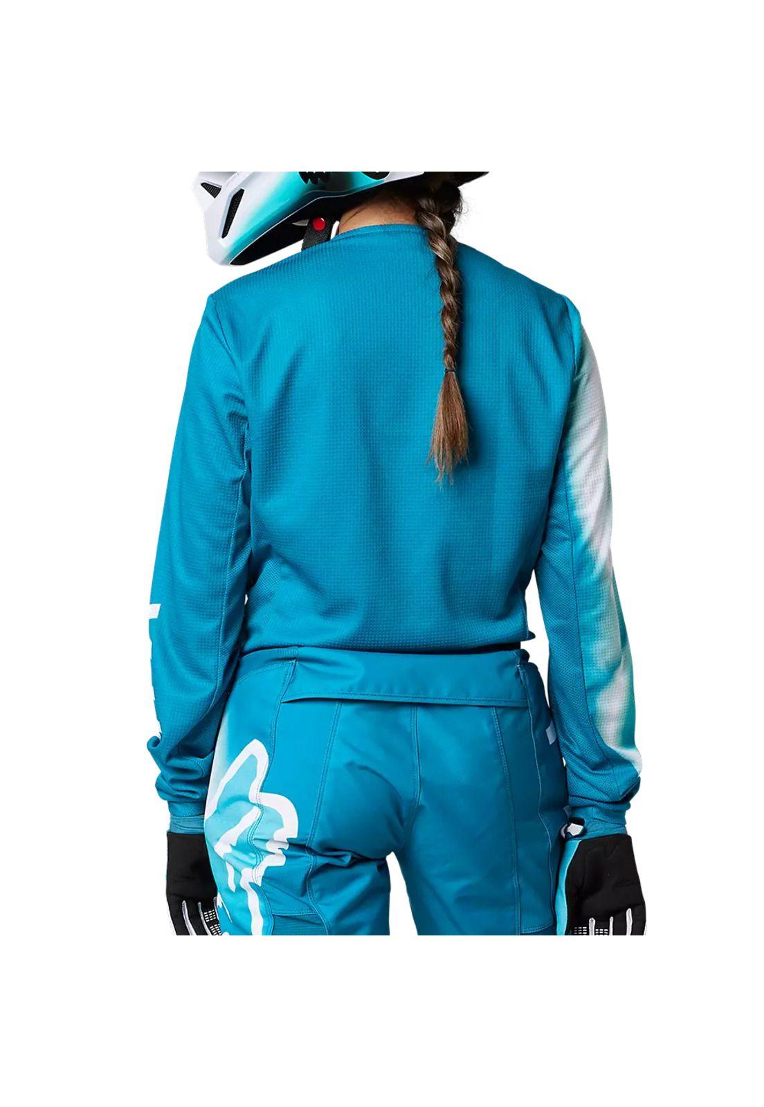 Polera Moto Mujer 180 Toxsyk Celeste Fox-2