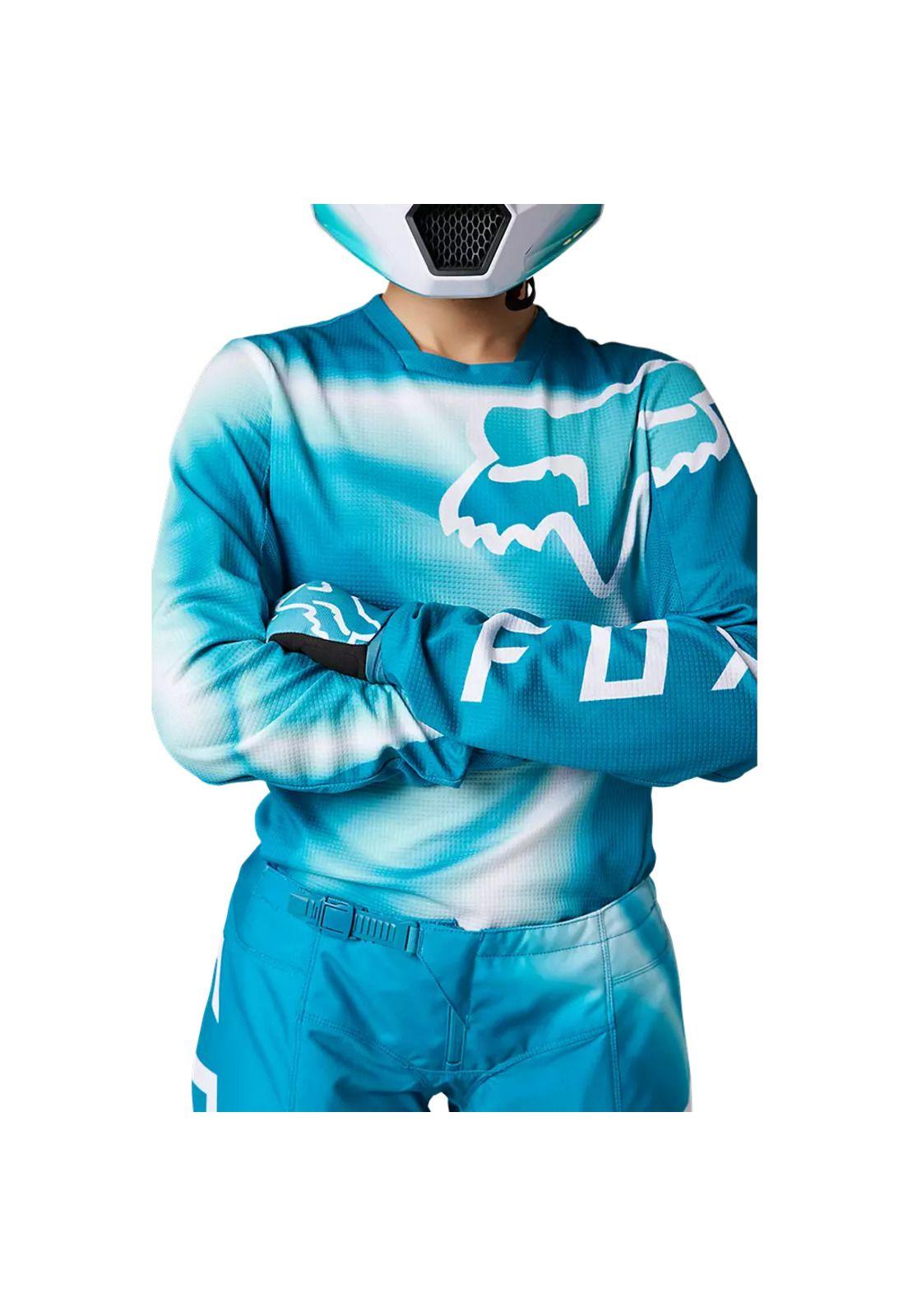 Polera Moto Mujer 180 Toxsyk Celeste Fox-4