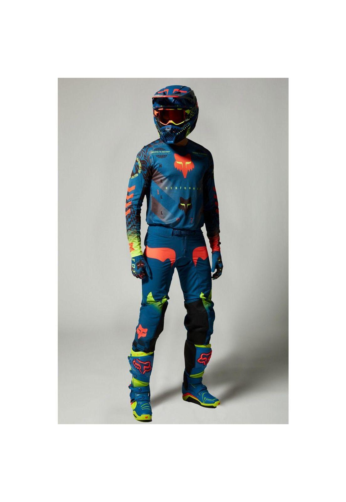 Pantalon Moto Flexair Mawlr Azul Fox-1