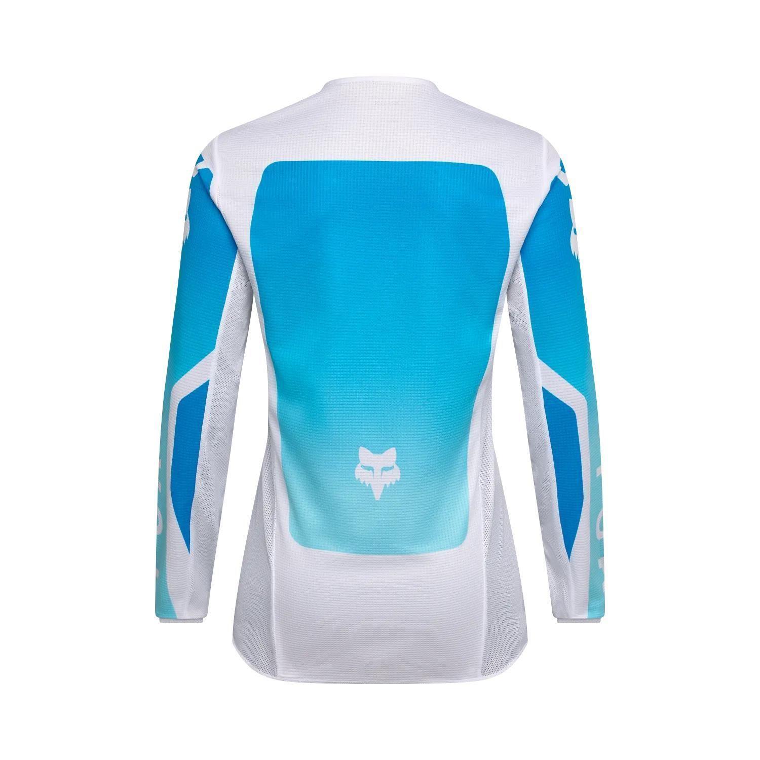 Polera Moto Mujer 180 Shield Blanco/Azul Fox-1