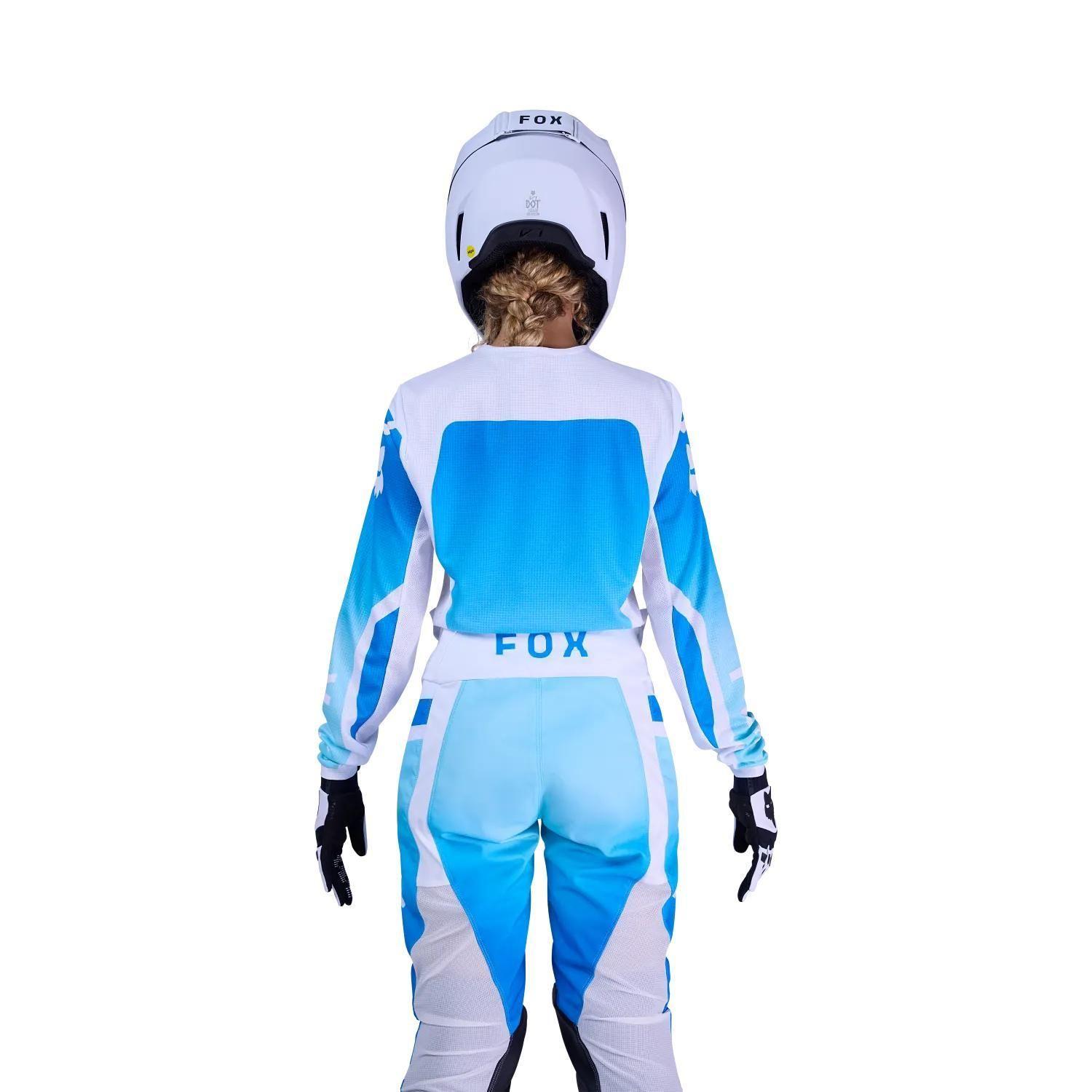 Polera Moto Mujer 180 Shield Blanco/Azul Fox-3