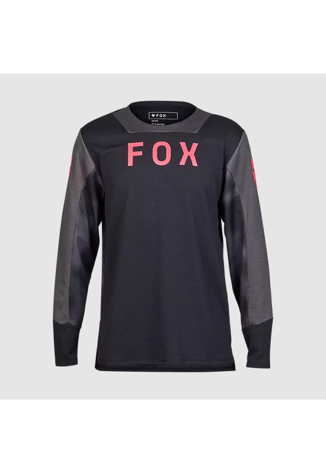Polera Bicicleta Niño Defend Taunt Manga Larga Negro Fox-0