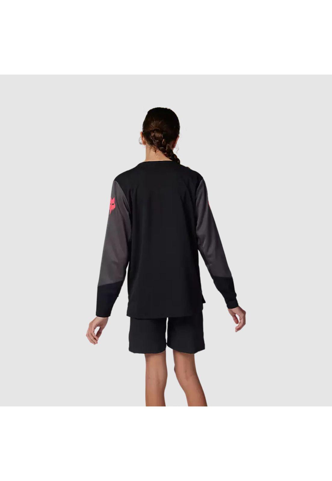 Polera Bicicleta Niño Defend Taunt Manga Larga Negro Fox-3