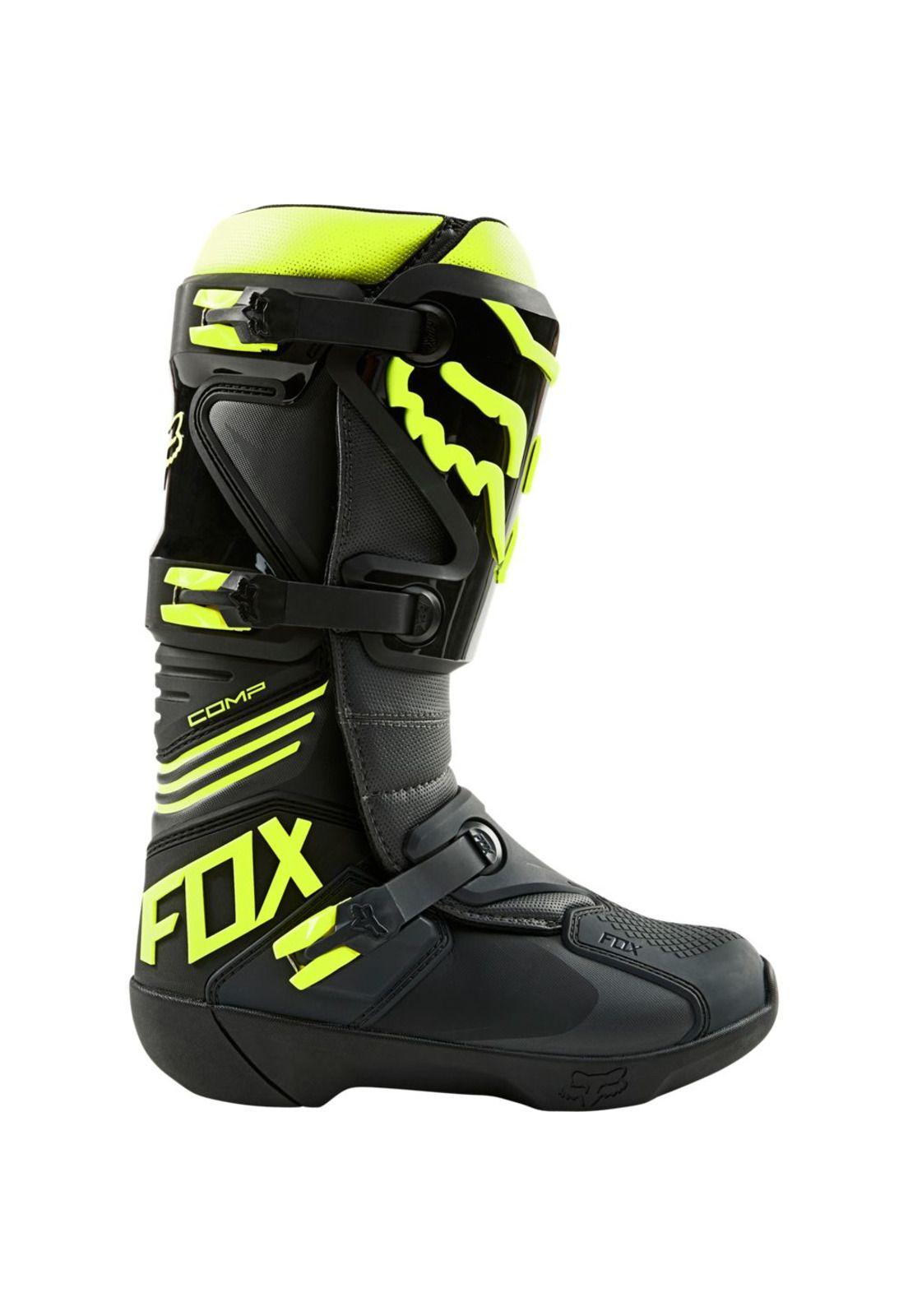 Botas Moto Comp Negro/Amarillo Fox-1