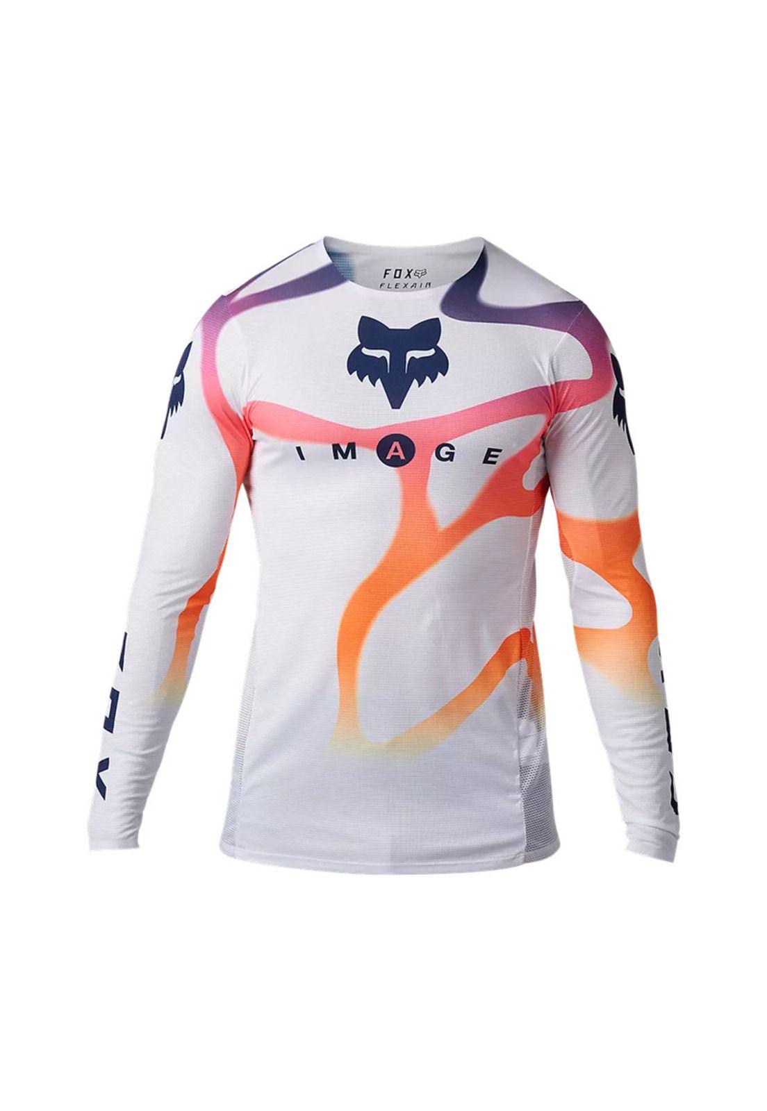 Polera Moto Flexair Ryvr Edicion Limitada Blanco Fox-0