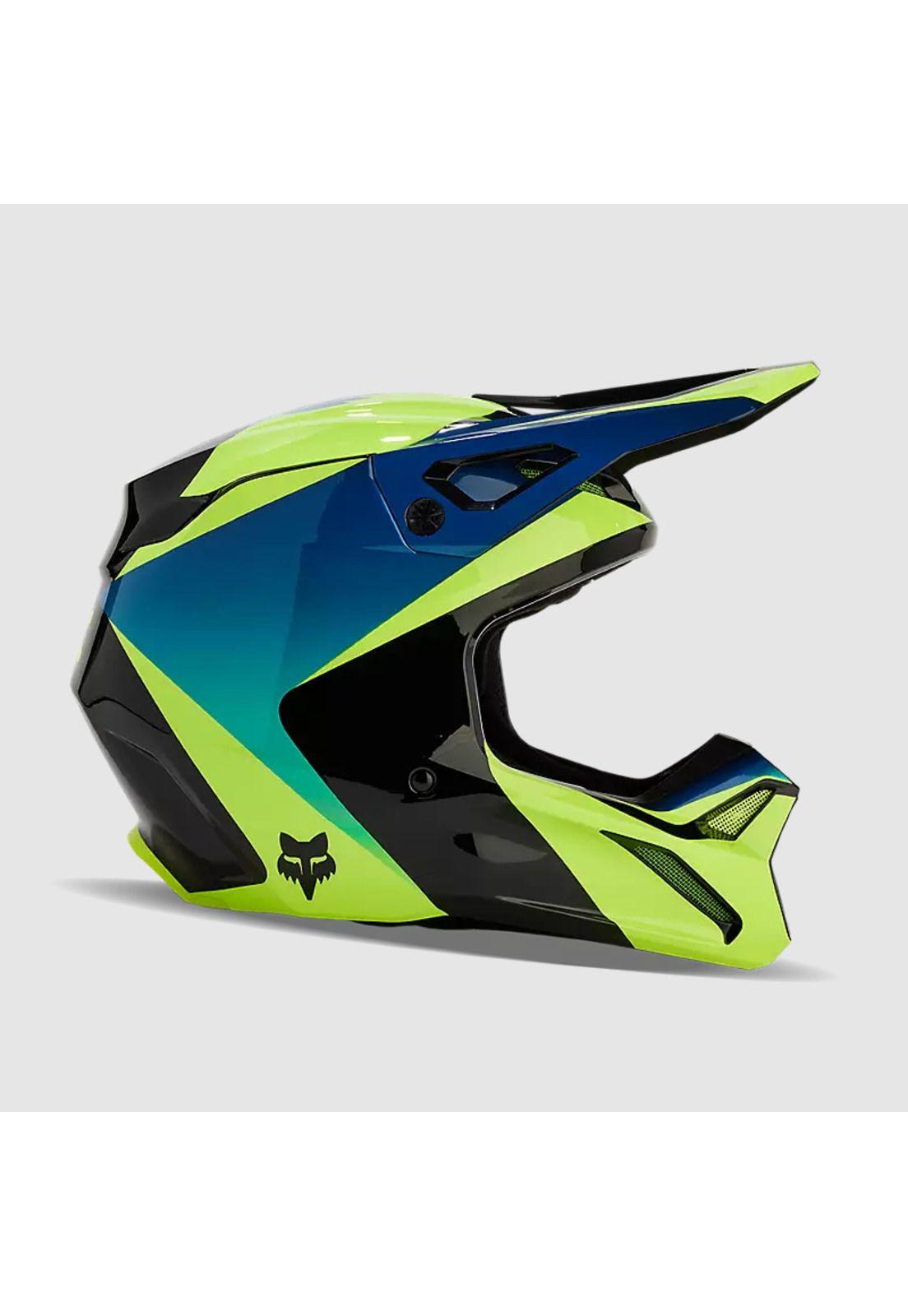 Casco Moto V1 Streak Negro/Amarillo Fox-1