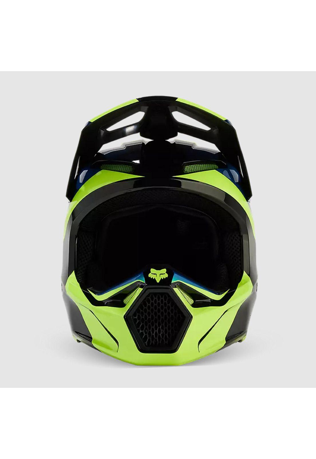 Casco Moto V1 Streak Negro/Amarillo Fox-2