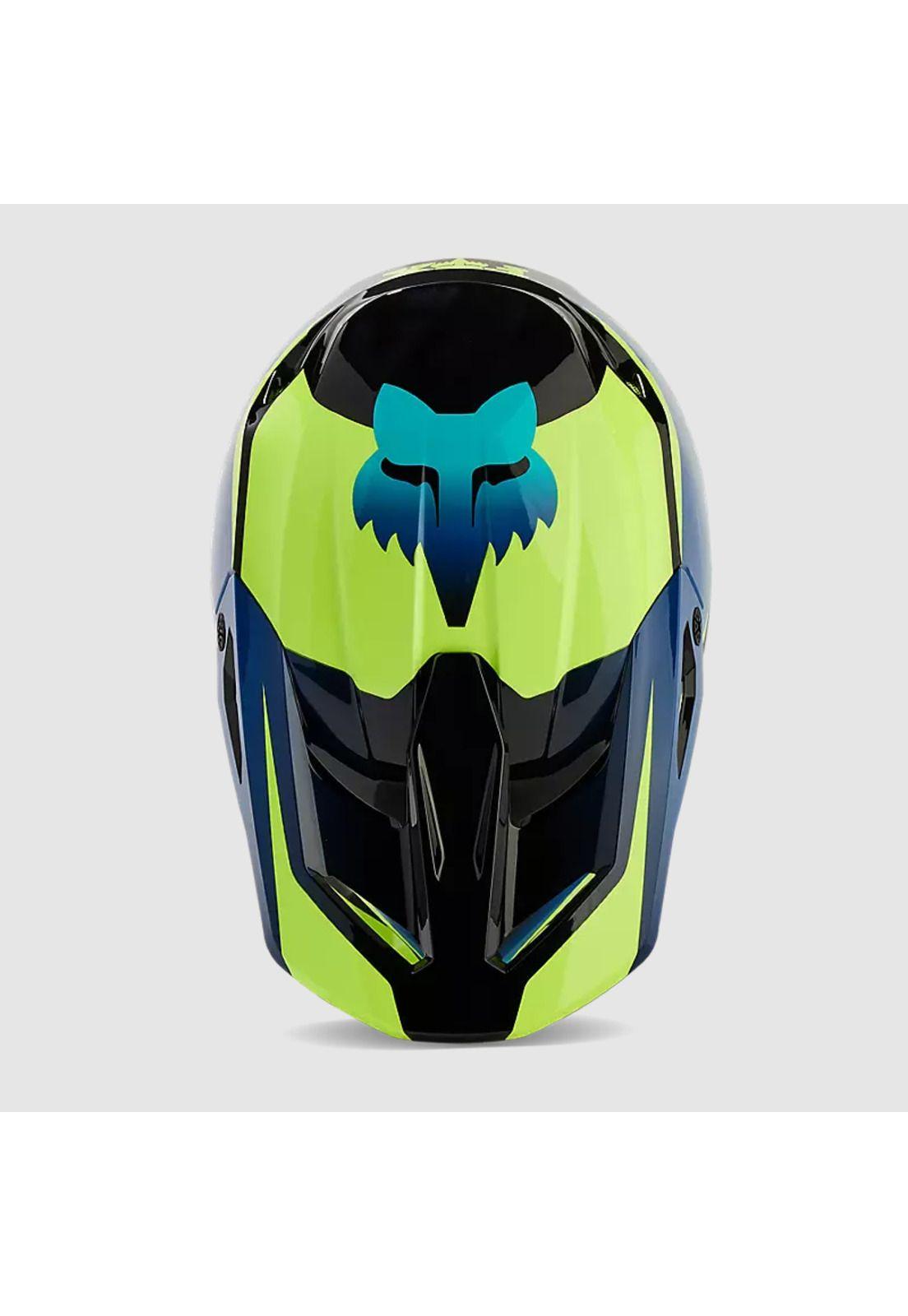 Casco Moto V1 Streak Negro/Amarillo Fox-3