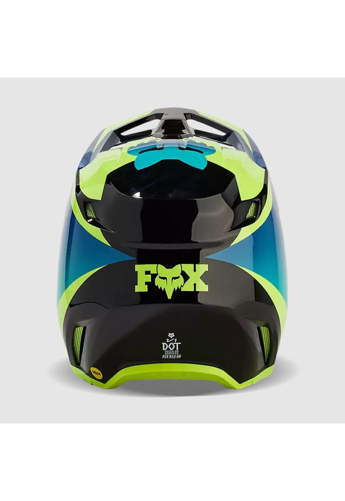 Casco Moto V1 Streak Negro/Amarillo Fox-4